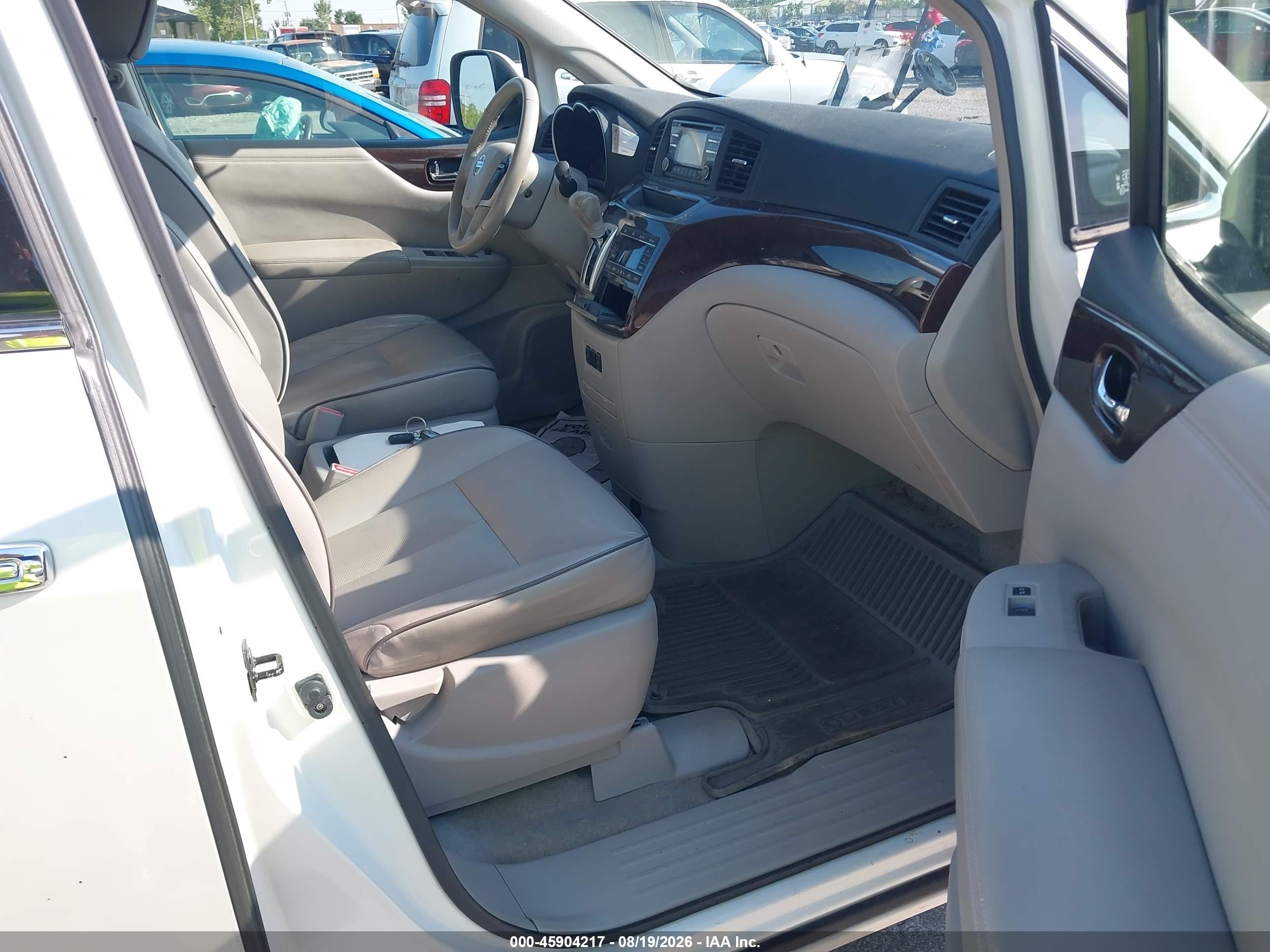 2014 Nissan Quest Sv White vin: JN8AE2KP9E9103971