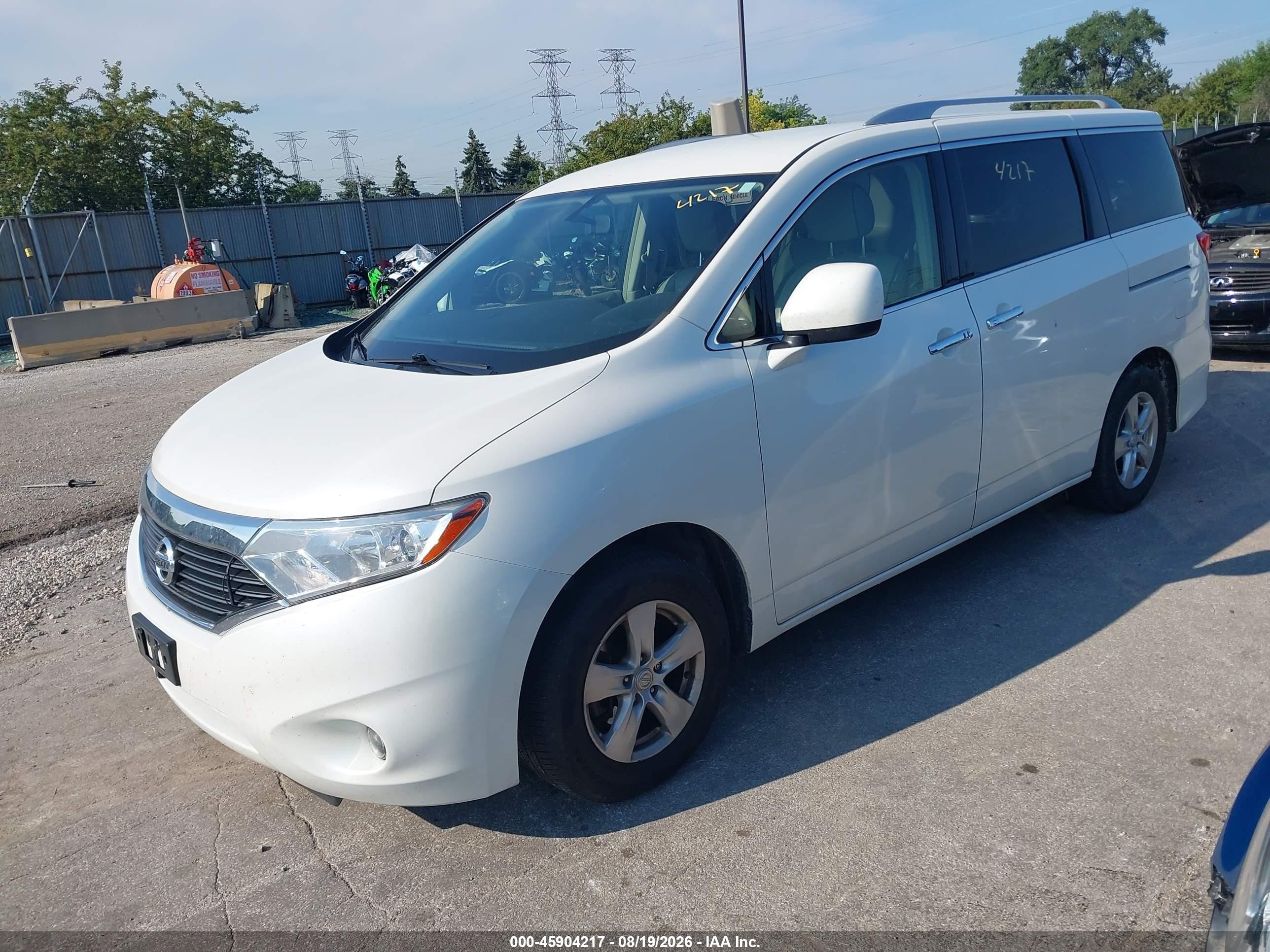 2014 Nissan Quest Sv White vin: JN8AE2KP9E9103971