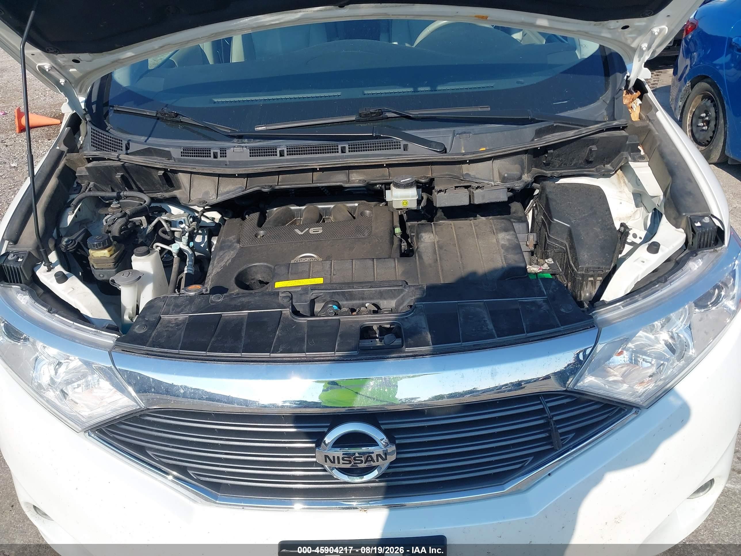 2014 Nissan Quest Sv White vin: JN8AE2KP9E9103971