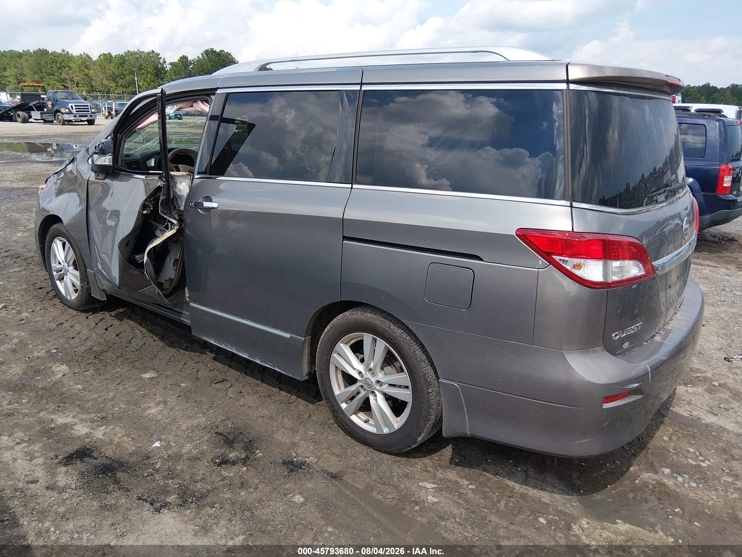 2015 Nissan Quest S/sv/sl/platinum Gray vin: JN8AE2KP9F9123784