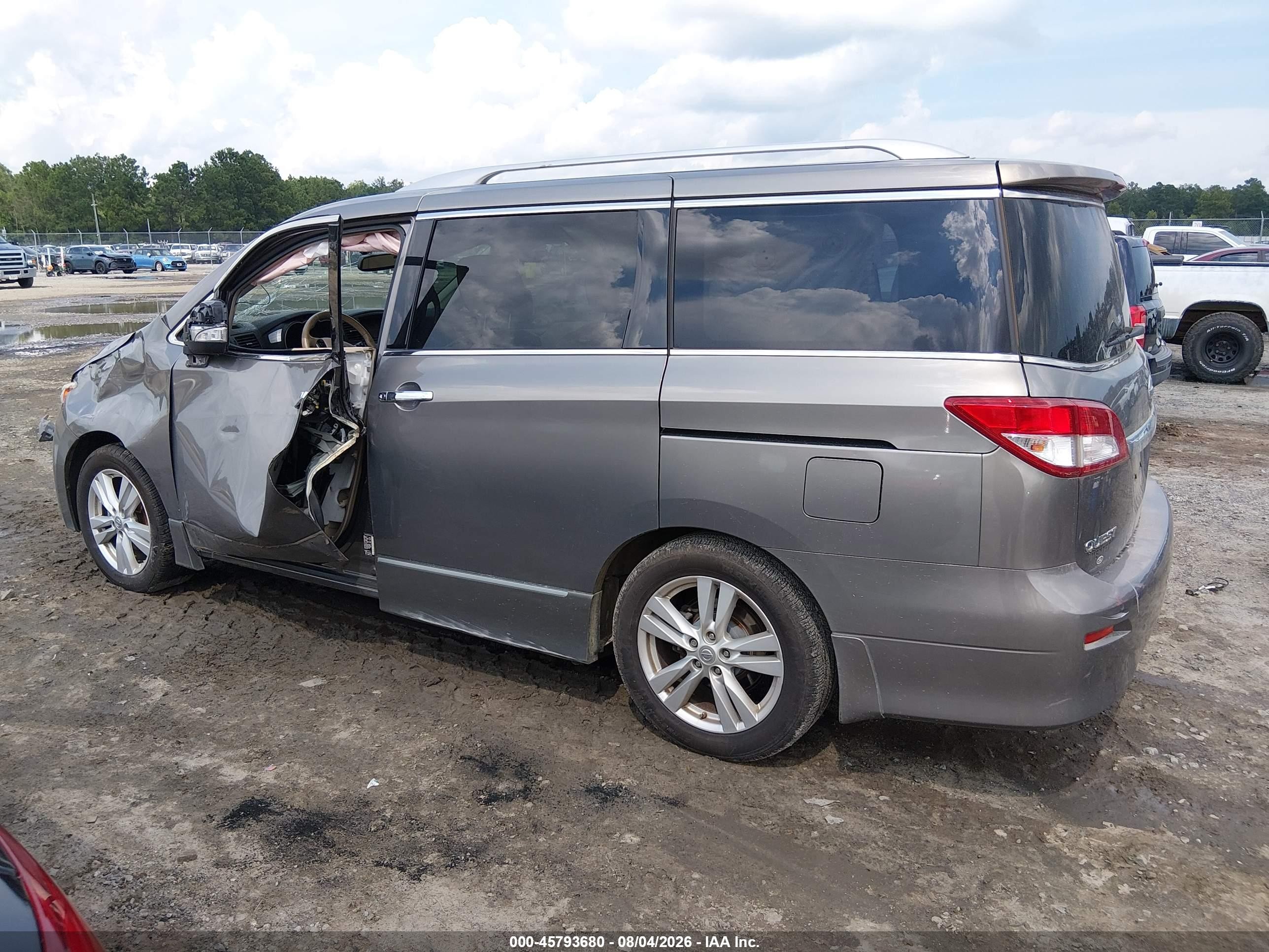 2015 Nissan Quest S/sv/sl/platinum Gray vin: JN8AE2KP9F9123784
