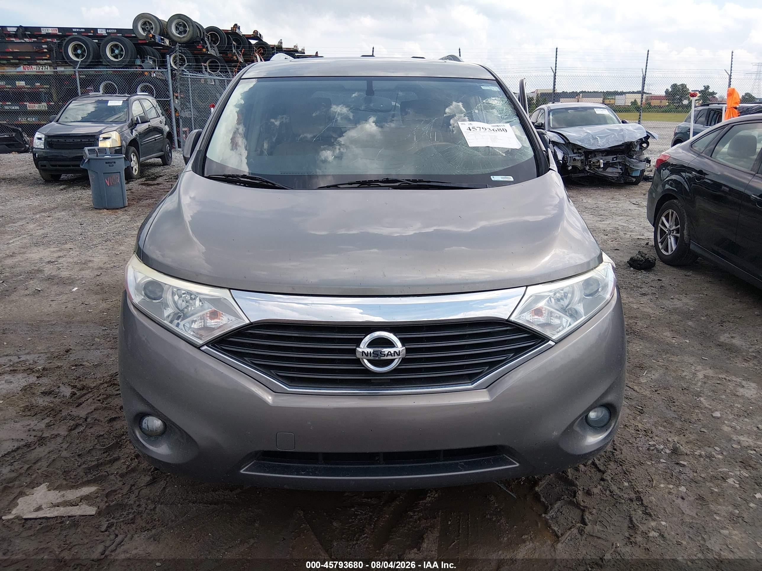 2015 Nissan Quest S/sv/sl/platinum Gray vin: JN8AE2KP9F9123784