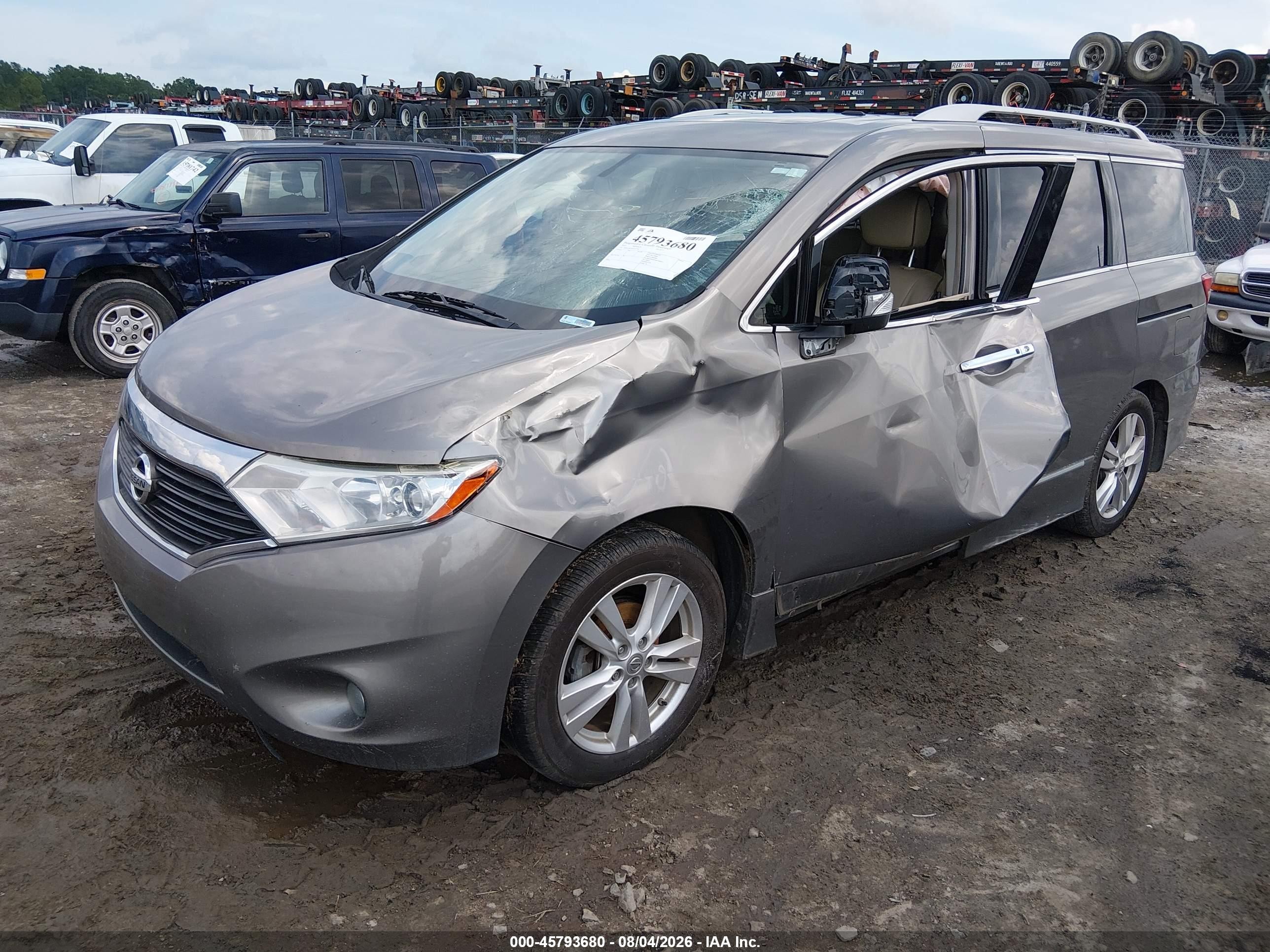 2015 Nissan Quest S/sv/sl/platinum Gray vin: JN8AE2KP9F9123784