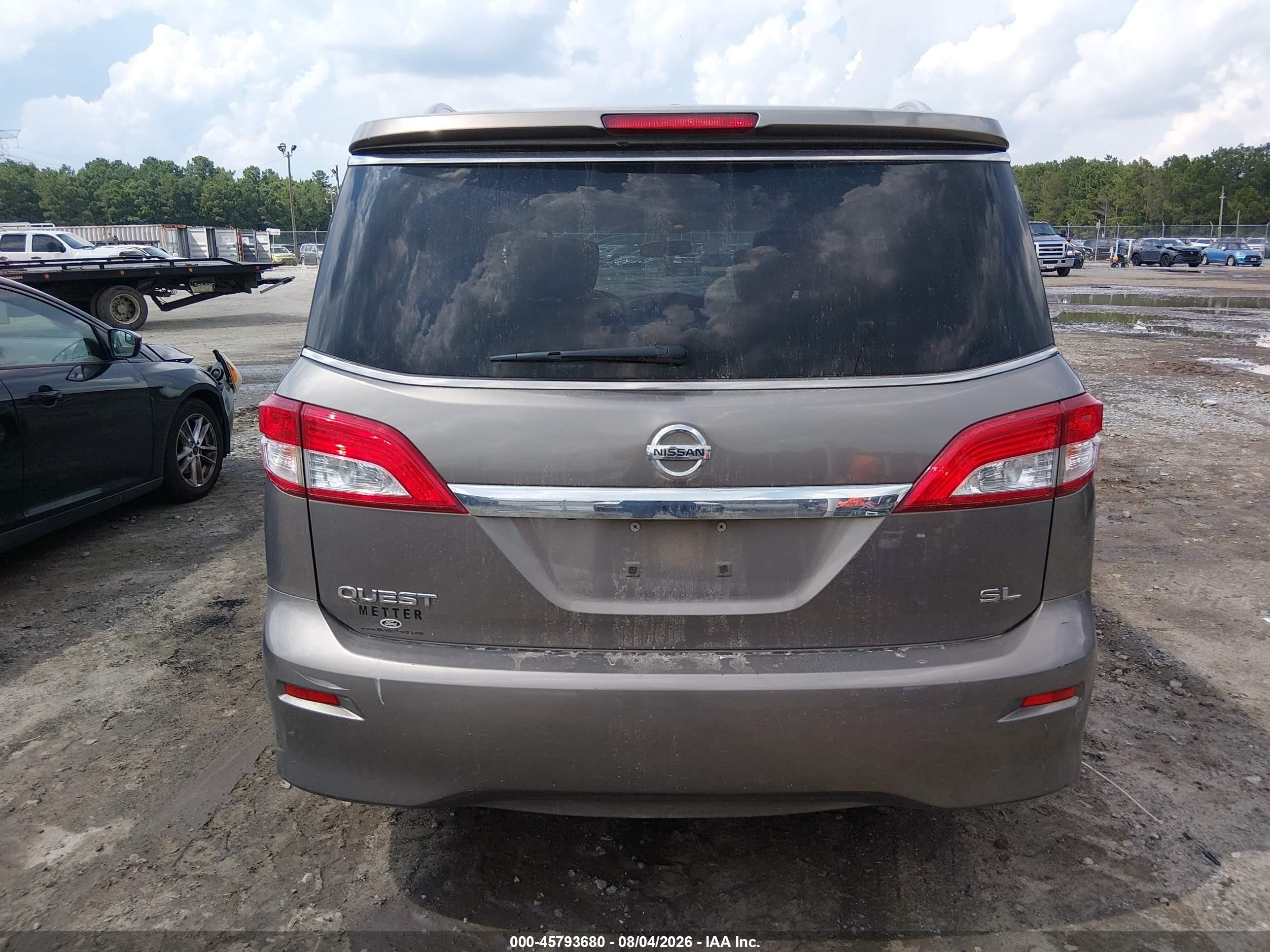 2015 Nissan Quest S/sv/sl/platinum Gray vin: JN8AE2KP9F9123784