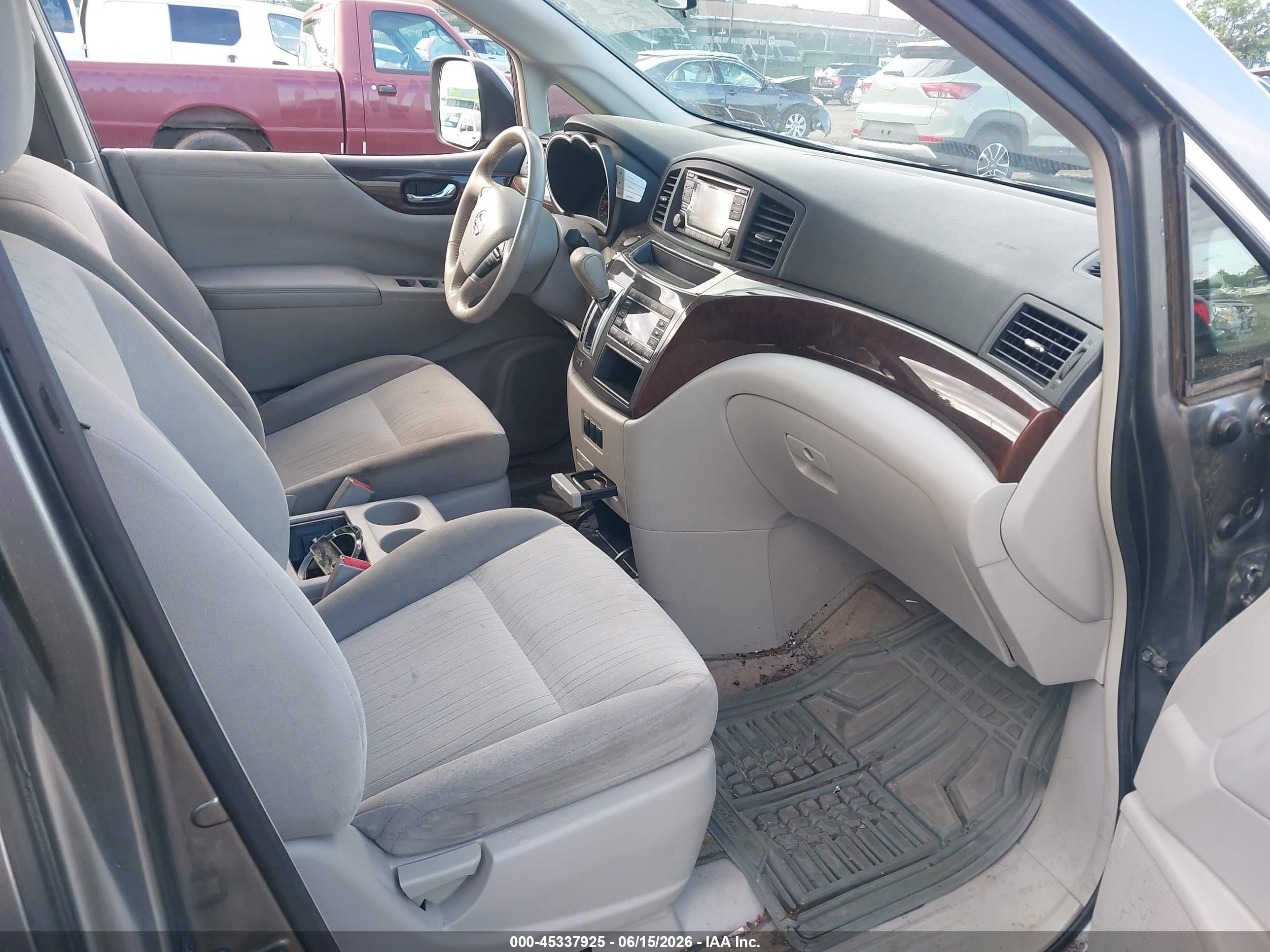 2015 Nissan Quest Platinum/s/sl/sv Gray vin: JN8AE2KP9F9125115