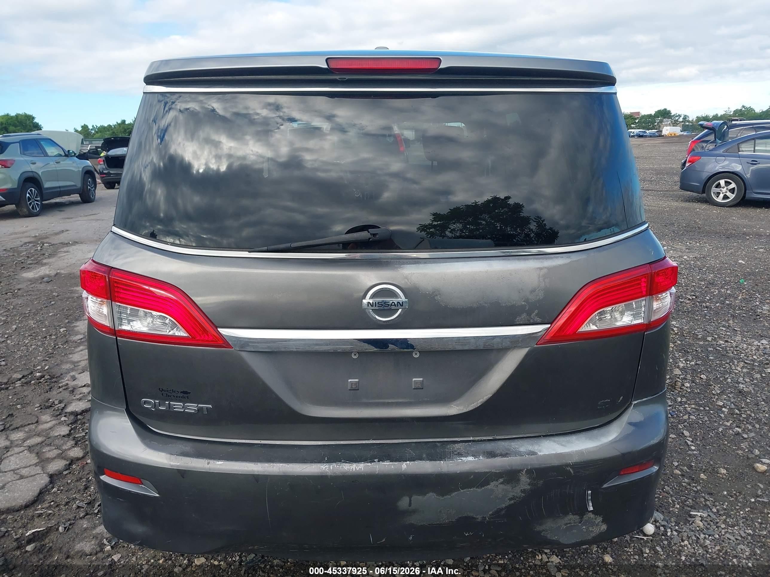 2015 Nissan Quest Platinum/s/sl/sv Gray vin: JN8AE2KP9F9125115