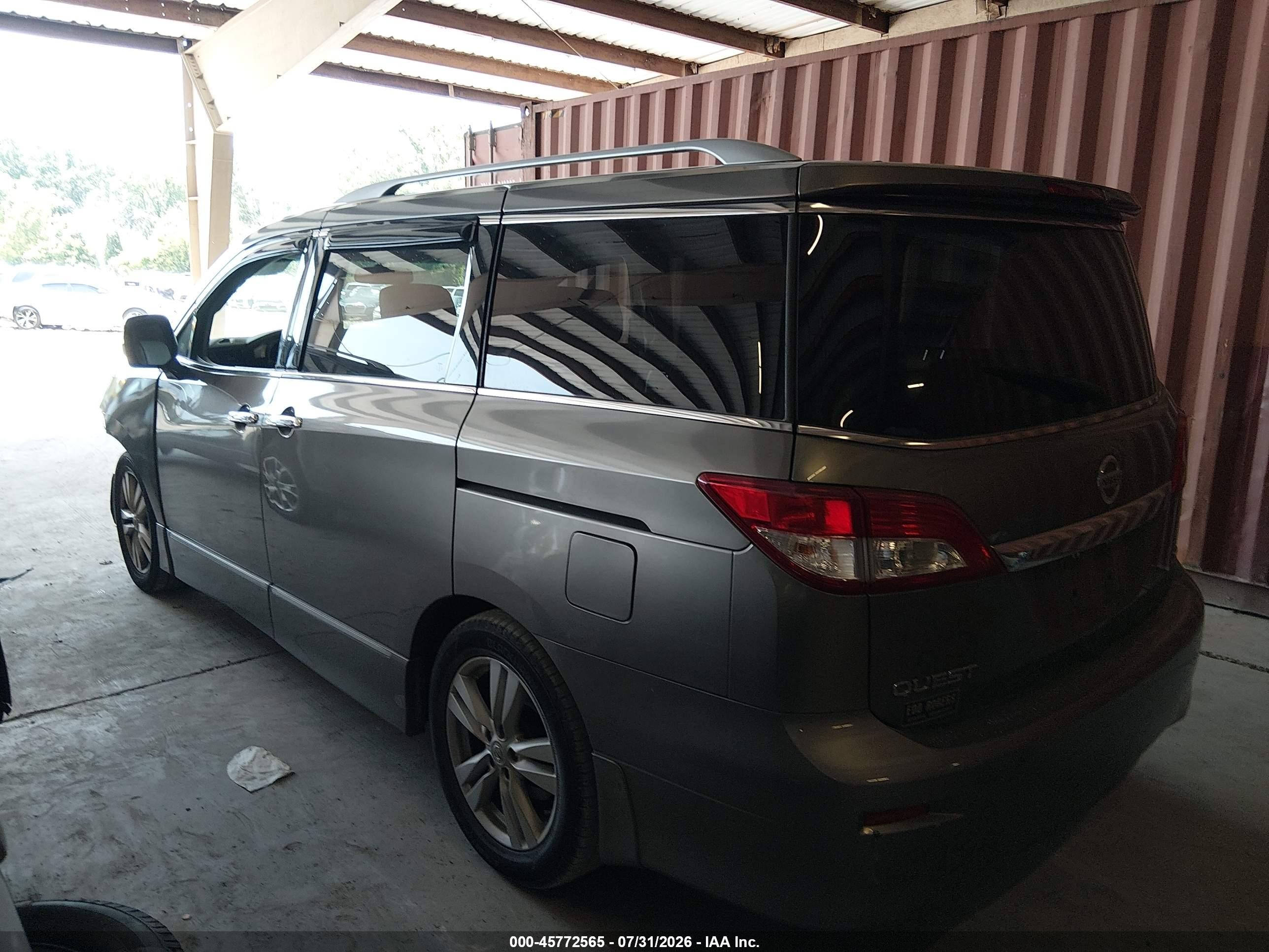 2015 Nissan Quest Platinum/s/sl/sv Gray vin: JN8AE2KP9F9129990