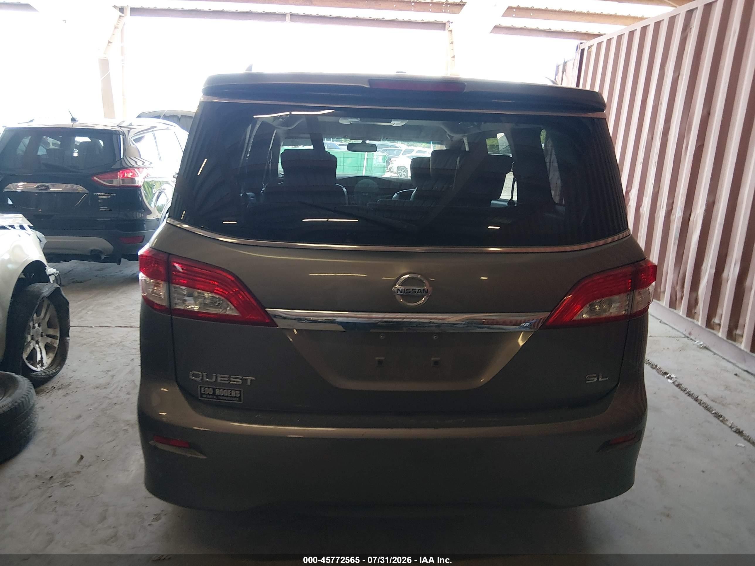 2015 Nissan Quest Platinum/s/sl/sv Gray vin: JN8AE2KP9F9129990