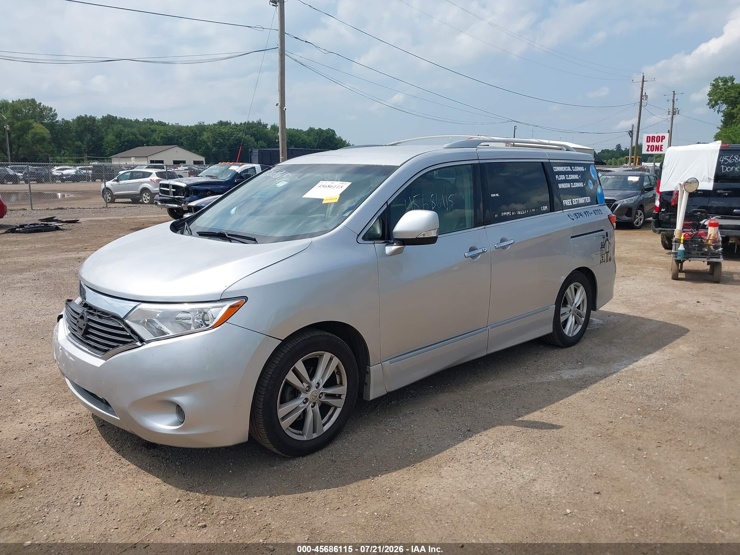 2011 Nissan Quest Sl Silver vin: JN8AE2KPXB9009500