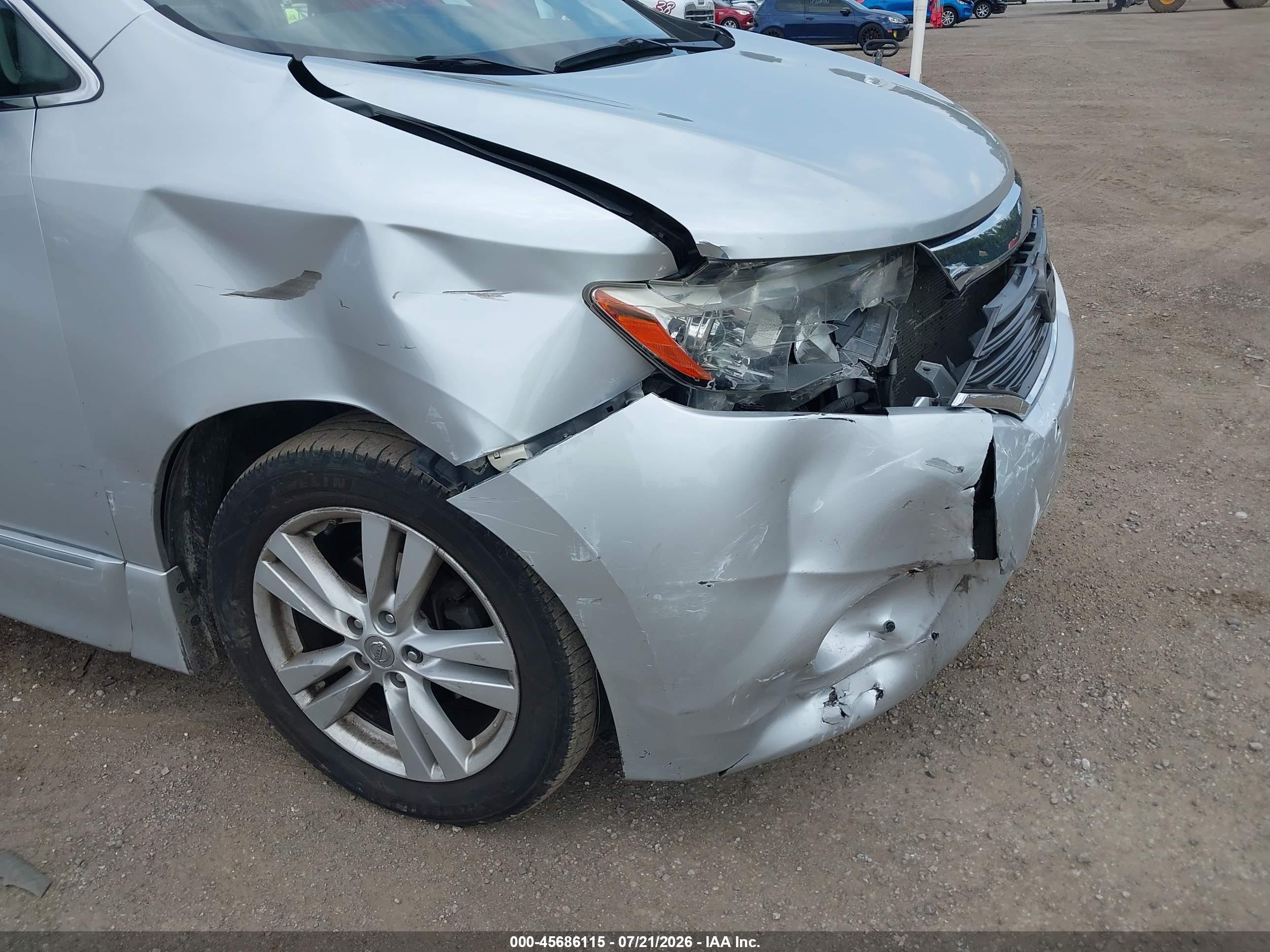 2011 Nissan Quest Sl Silver vin: JN8AE2KPXB9009500