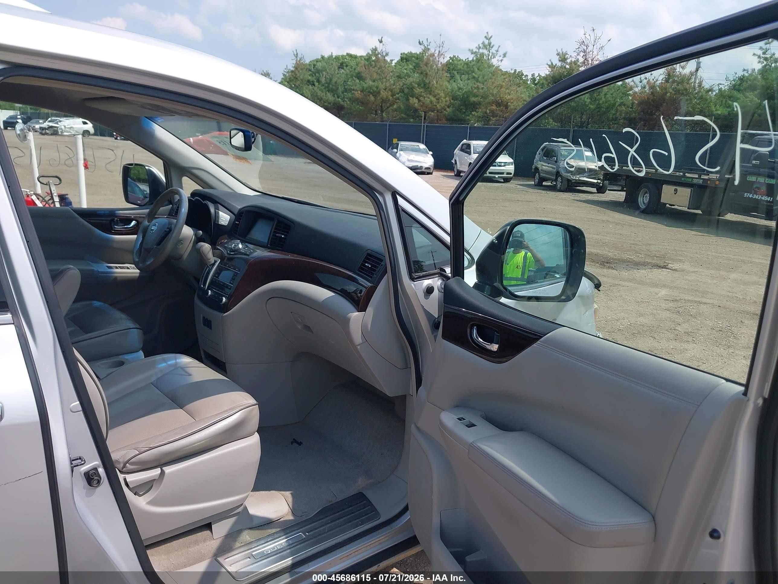 2011 Nissan Quest Sl Silver vin: JN8AE2KPXB9009500