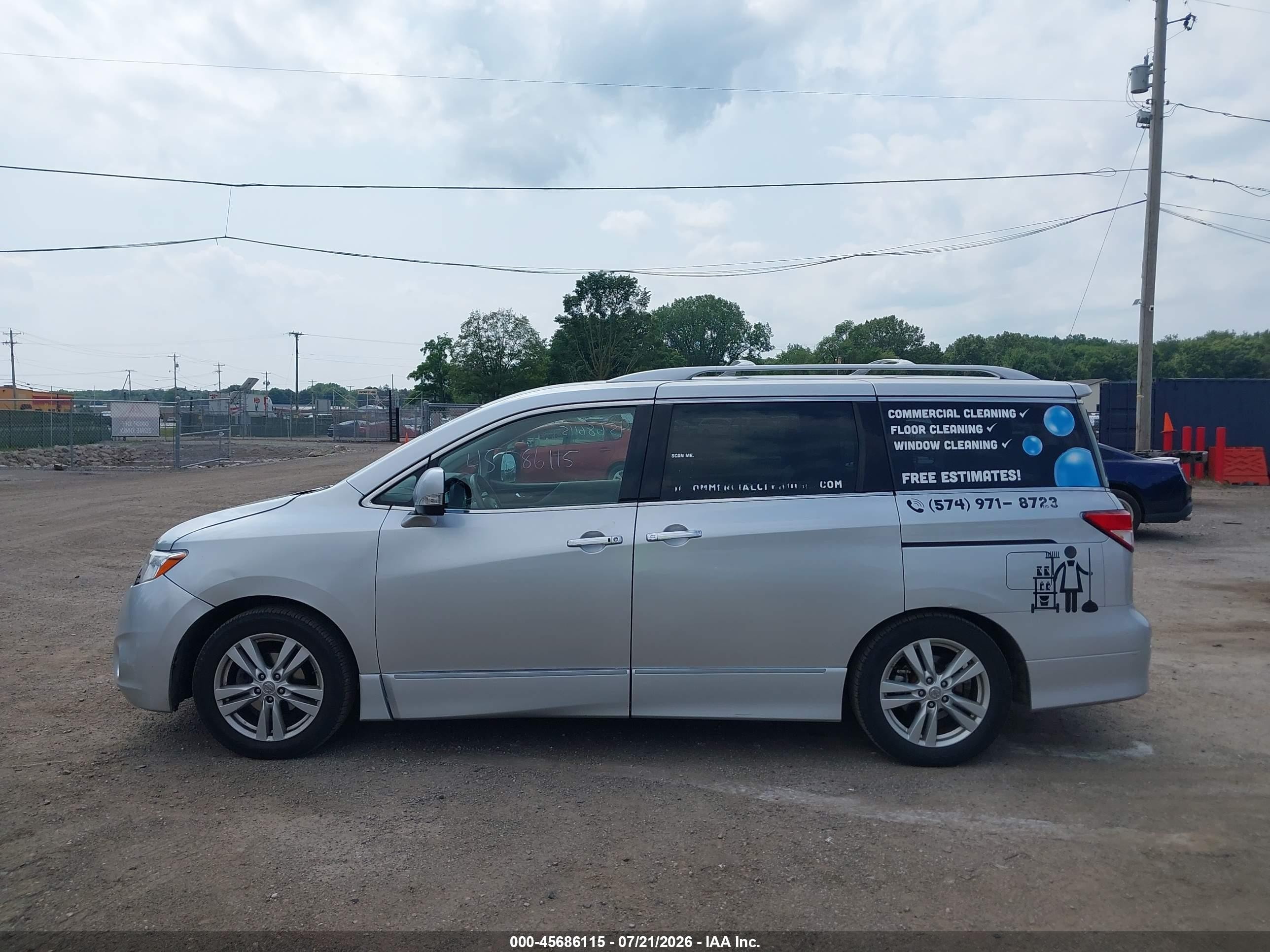 2011 Nissan Quest Sl Silver vin: JN8AE2KPXB9009500