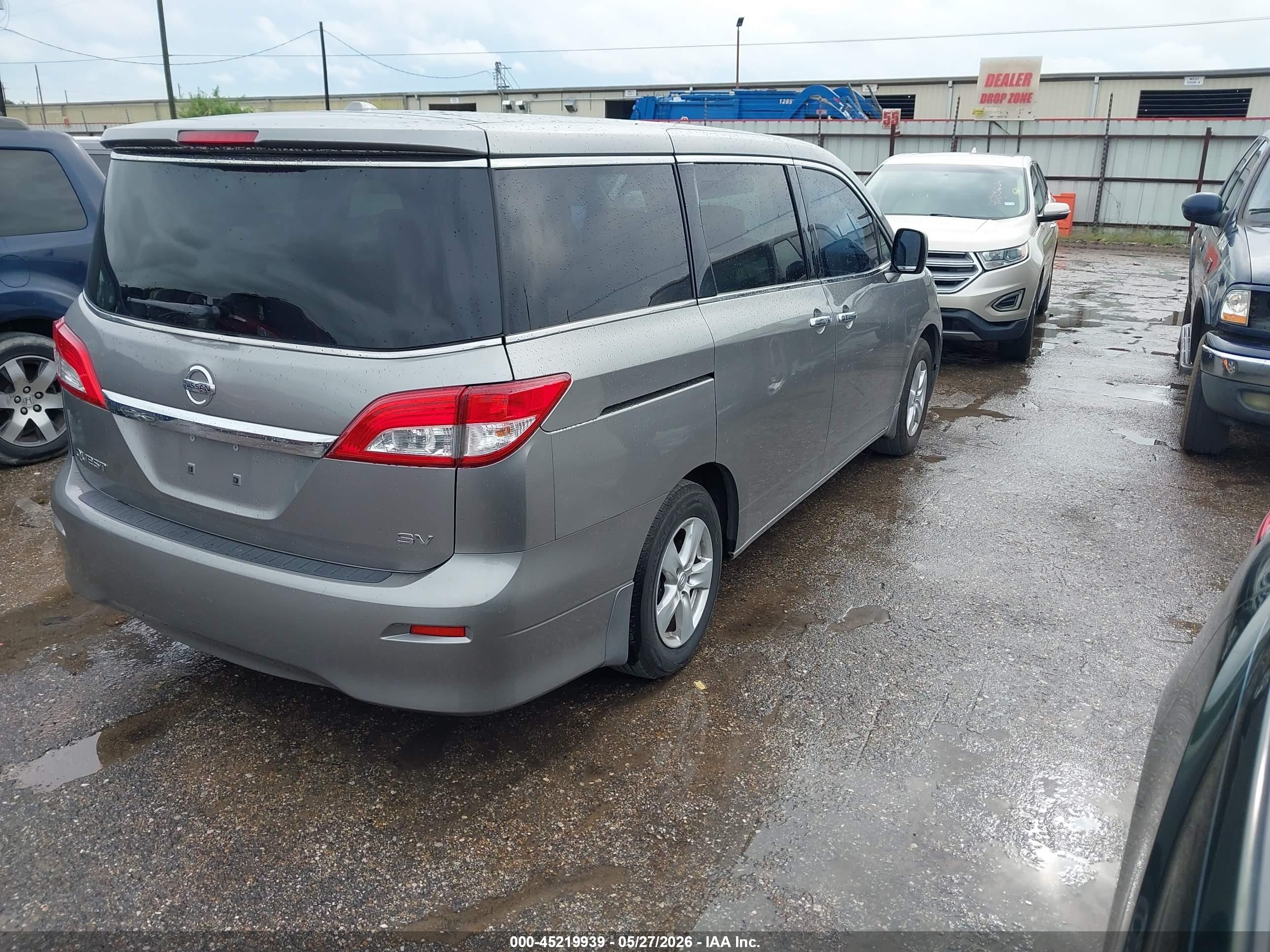 2012 Nissan Quest Sv Gray vin: JN8AE2KPXC9032860