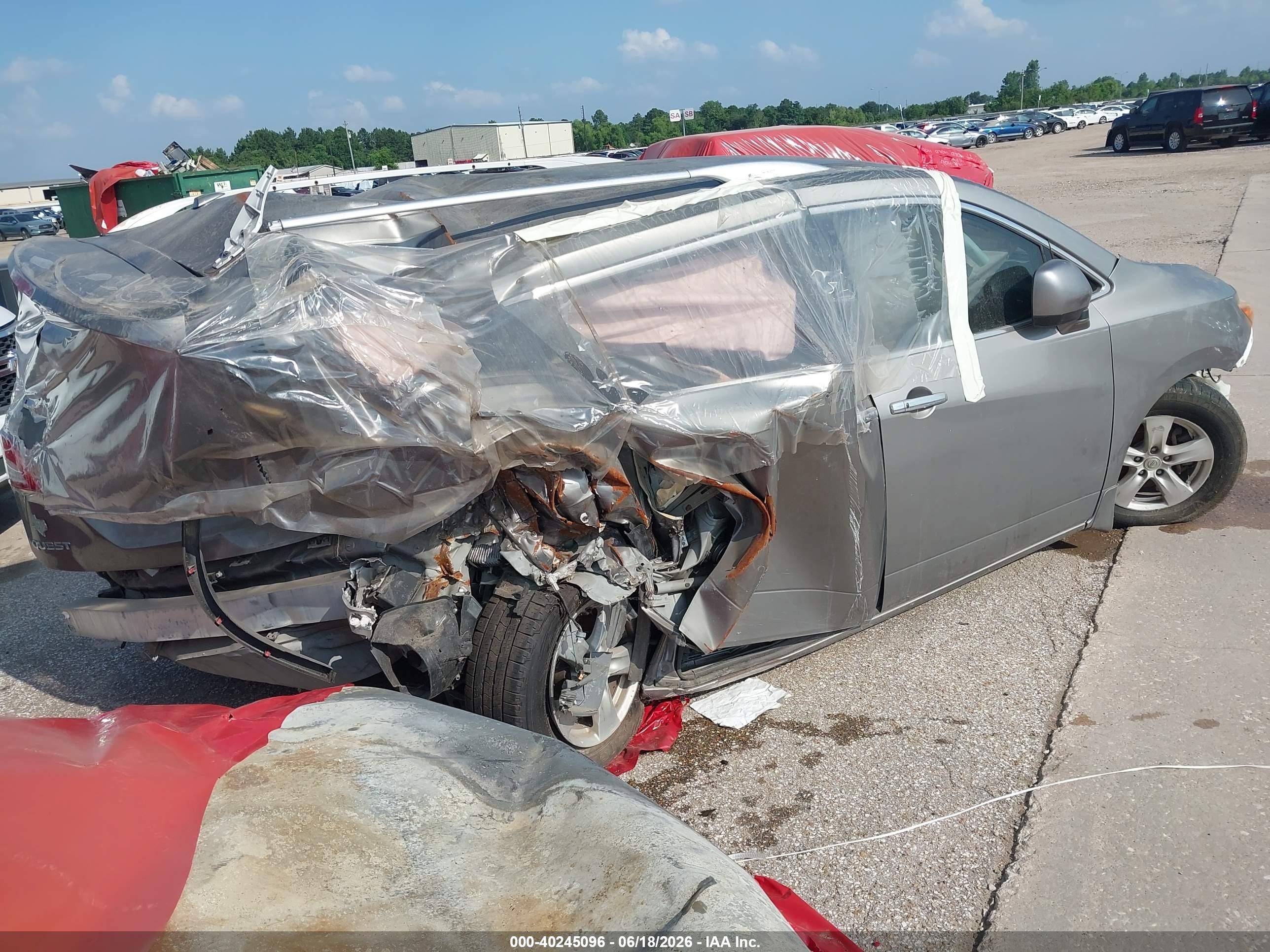 2012 Nissan Quest Sv Серый vin: JN8AE2KPXC9037802