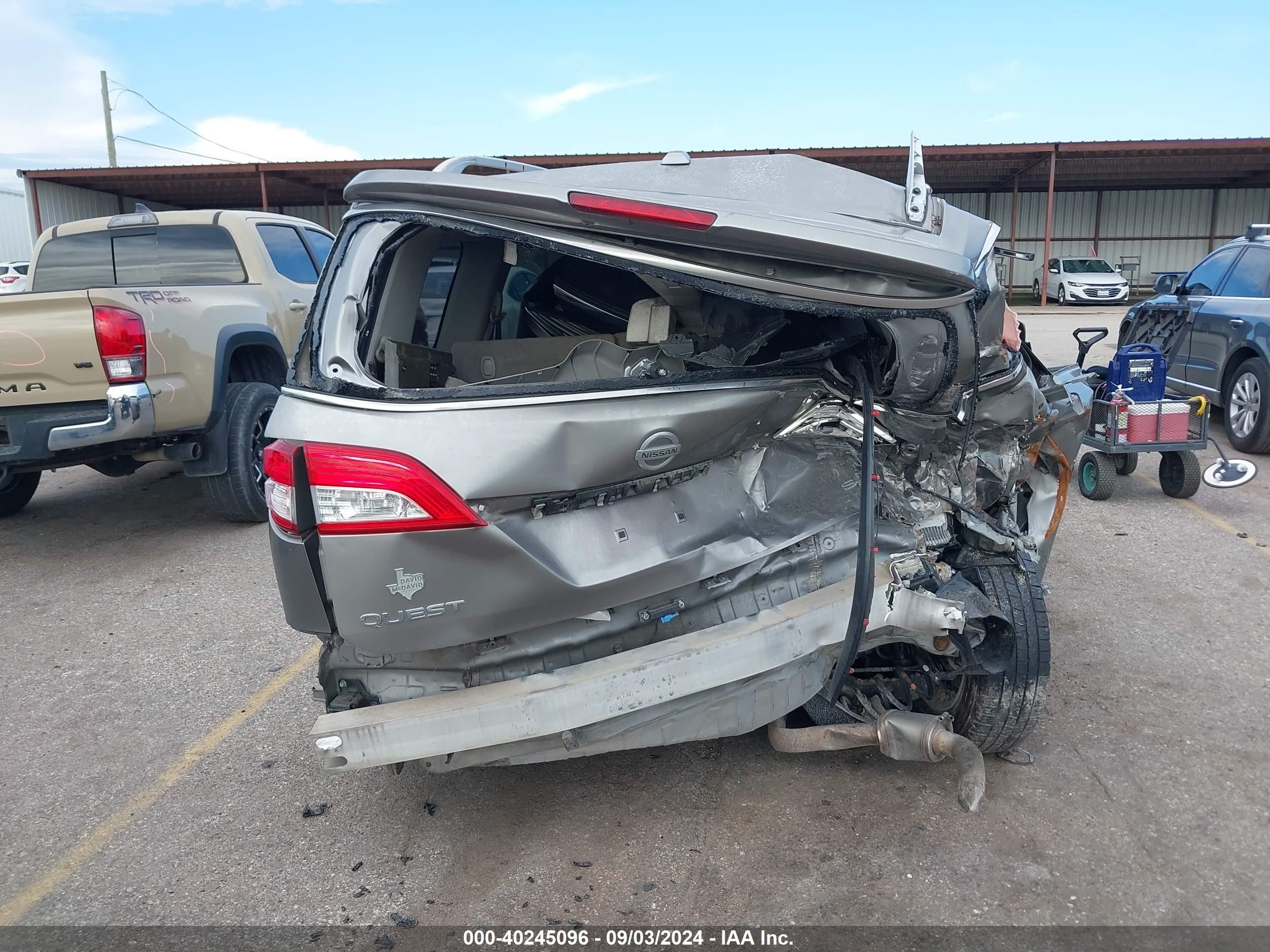 2012 Nissan Quest Sv Серый vin: JN8AE2KPXC9037802