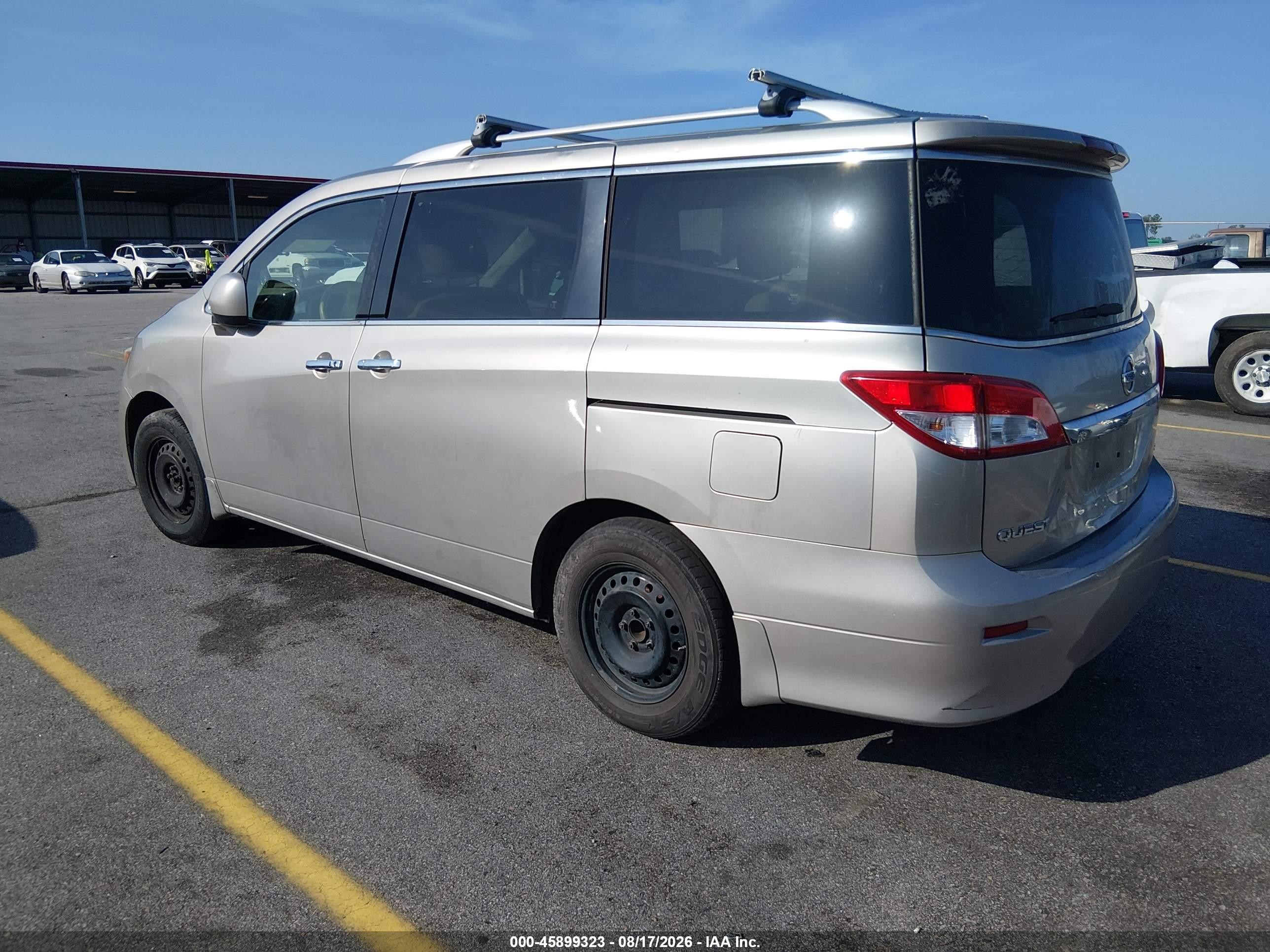 2012 Nissan Quest S Tan vin: JN8AE2KPXC9040652