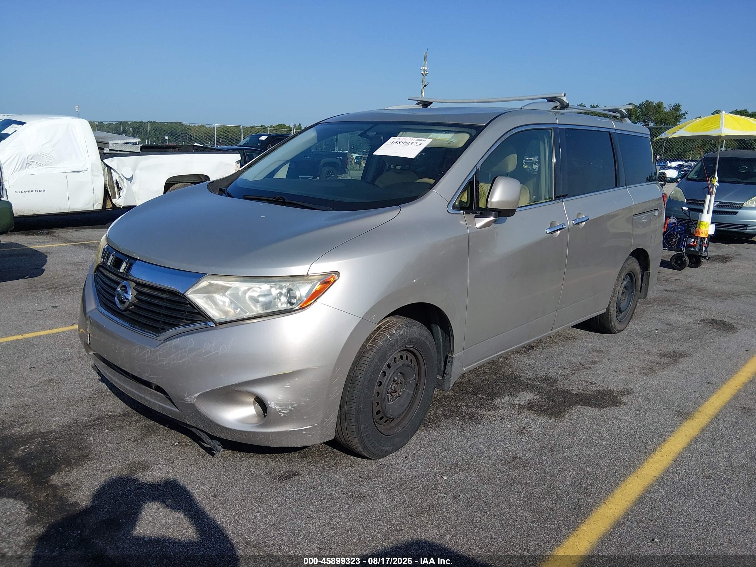 2012 Nissan Quest S Tan vin: JN8AE2KPXC9040652