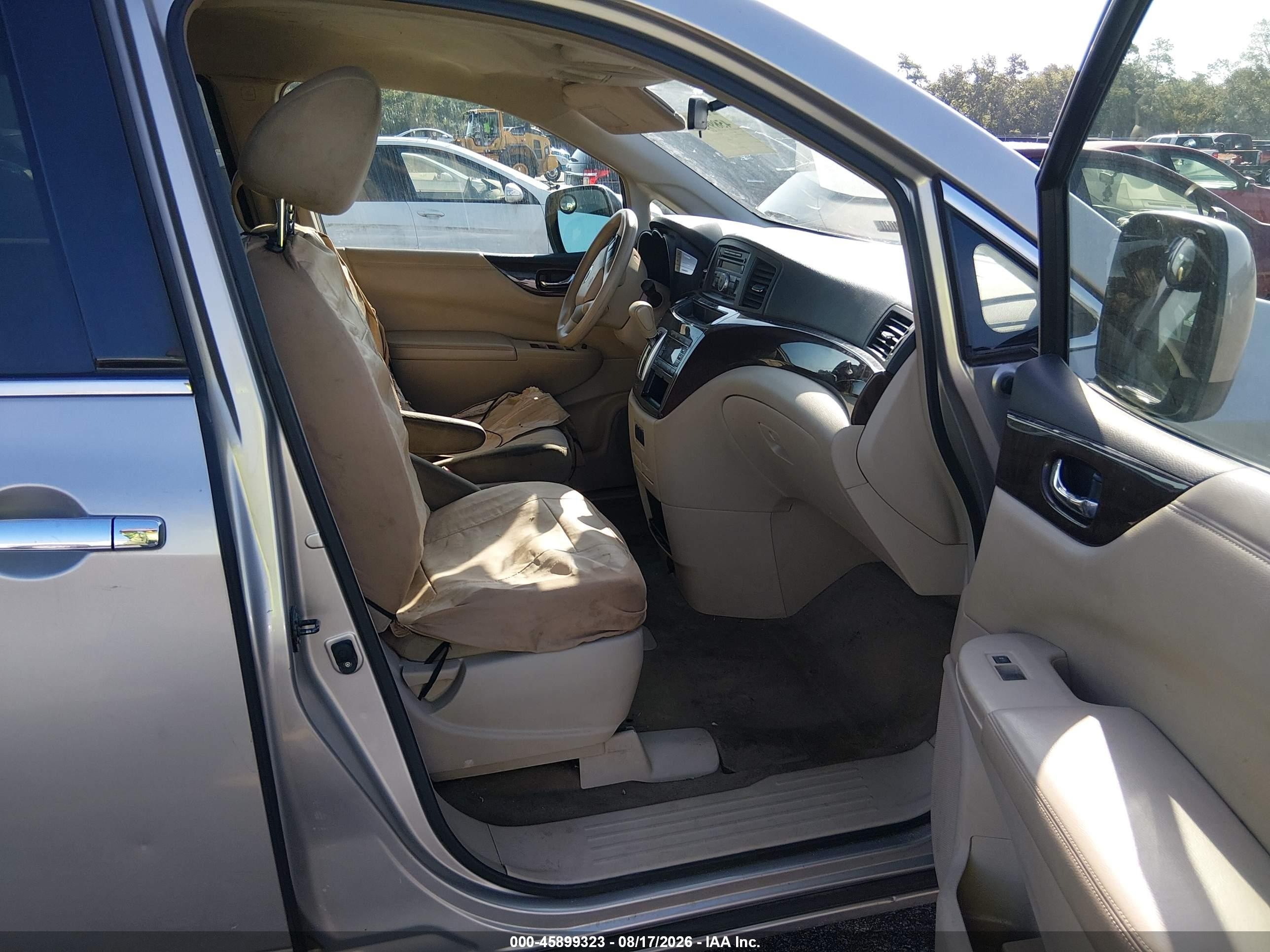 2012 Nissan Quest S Tan vin: JN8AE2KPXC9040652
