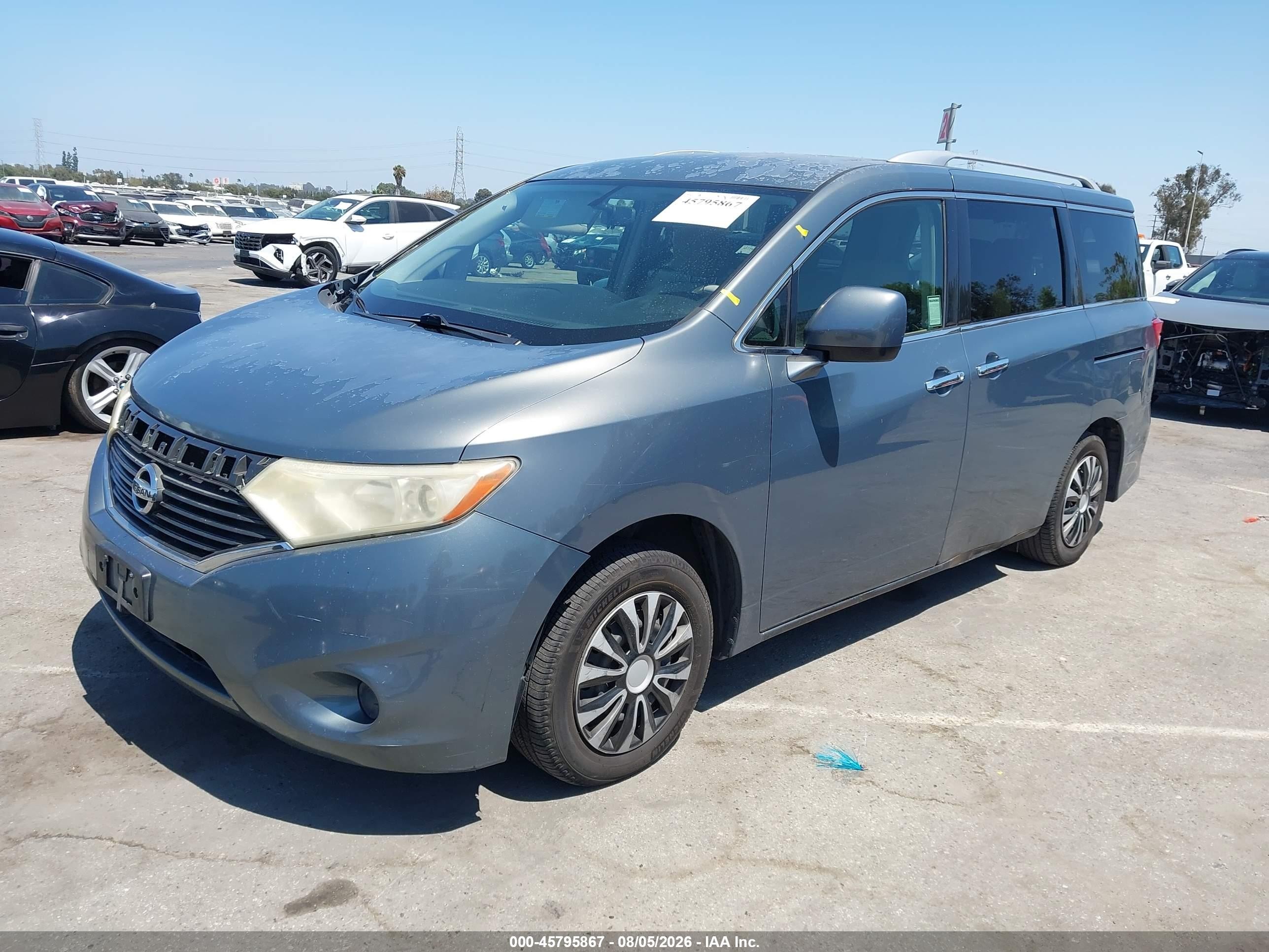 2012 Nissan Quest S Gray vin: JN8AE2KPXC9041249