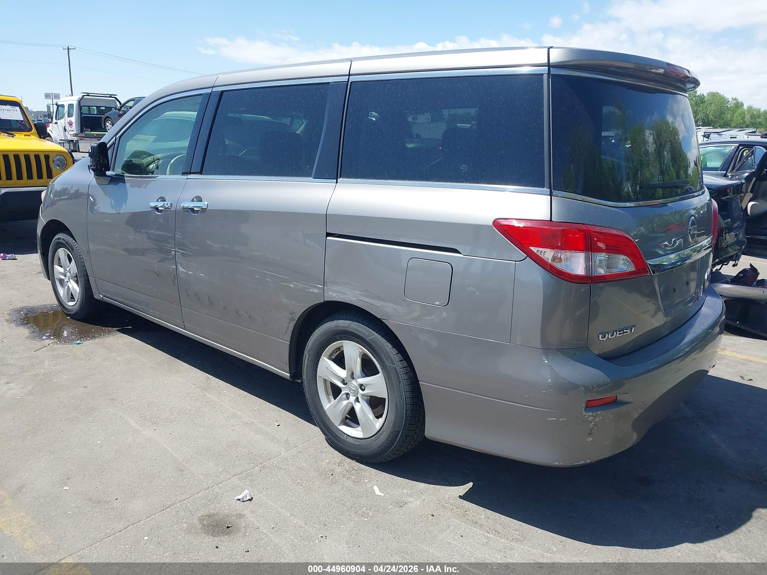 2012 Nissan Quest Sv Gray vin: JN8AE2KPXC9044023
