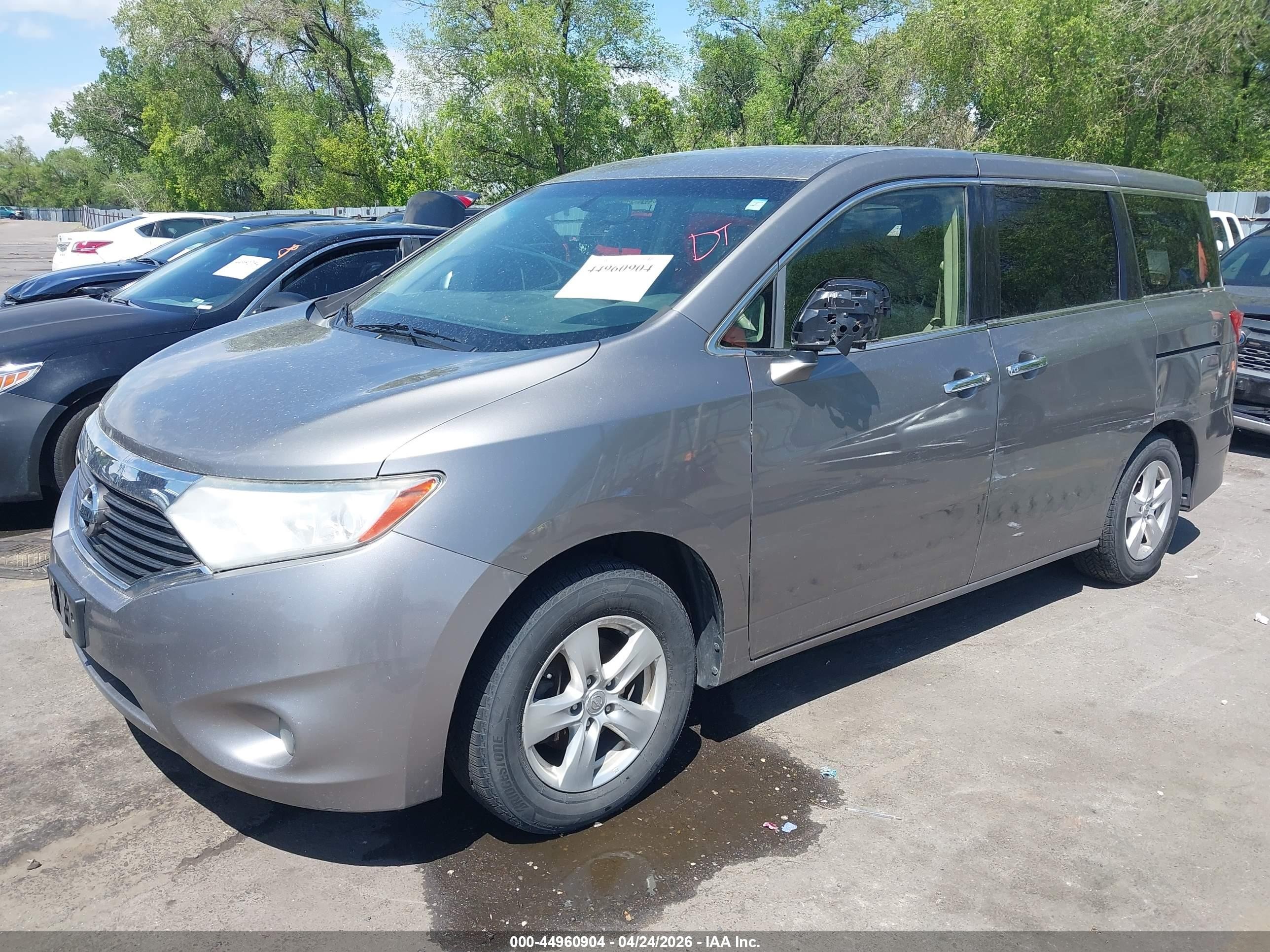 2012 Nissan Quest Sv Gray vin: JN8AE2KPXC9044023