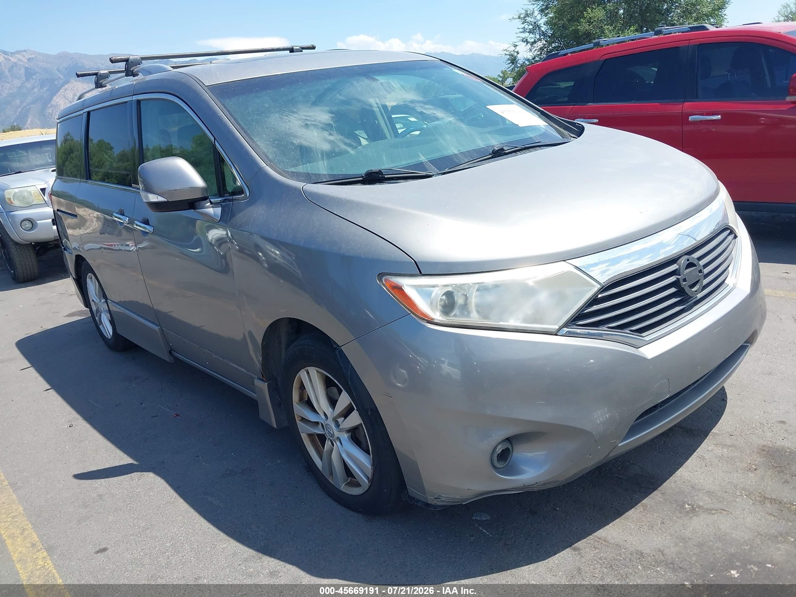 2012 Nissan Quest Sl Silver vin: JN8AE2KPXC9046631