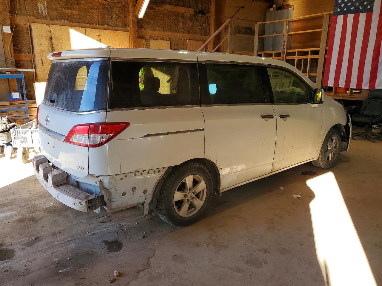 2013 Nissan Quest S White vin: JN8AE2KPXD9068419