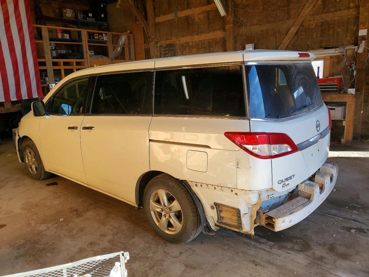 2013 Nissan Quest S White vin: JN8AE2KPXD9068419