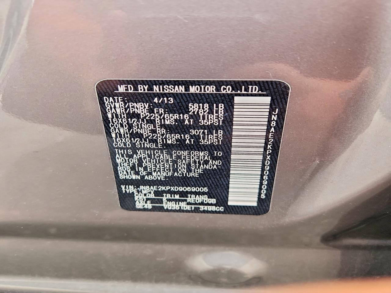 2013 Nissan Quest 3.5 S Silver vin: JN8AE2KPXD9069005