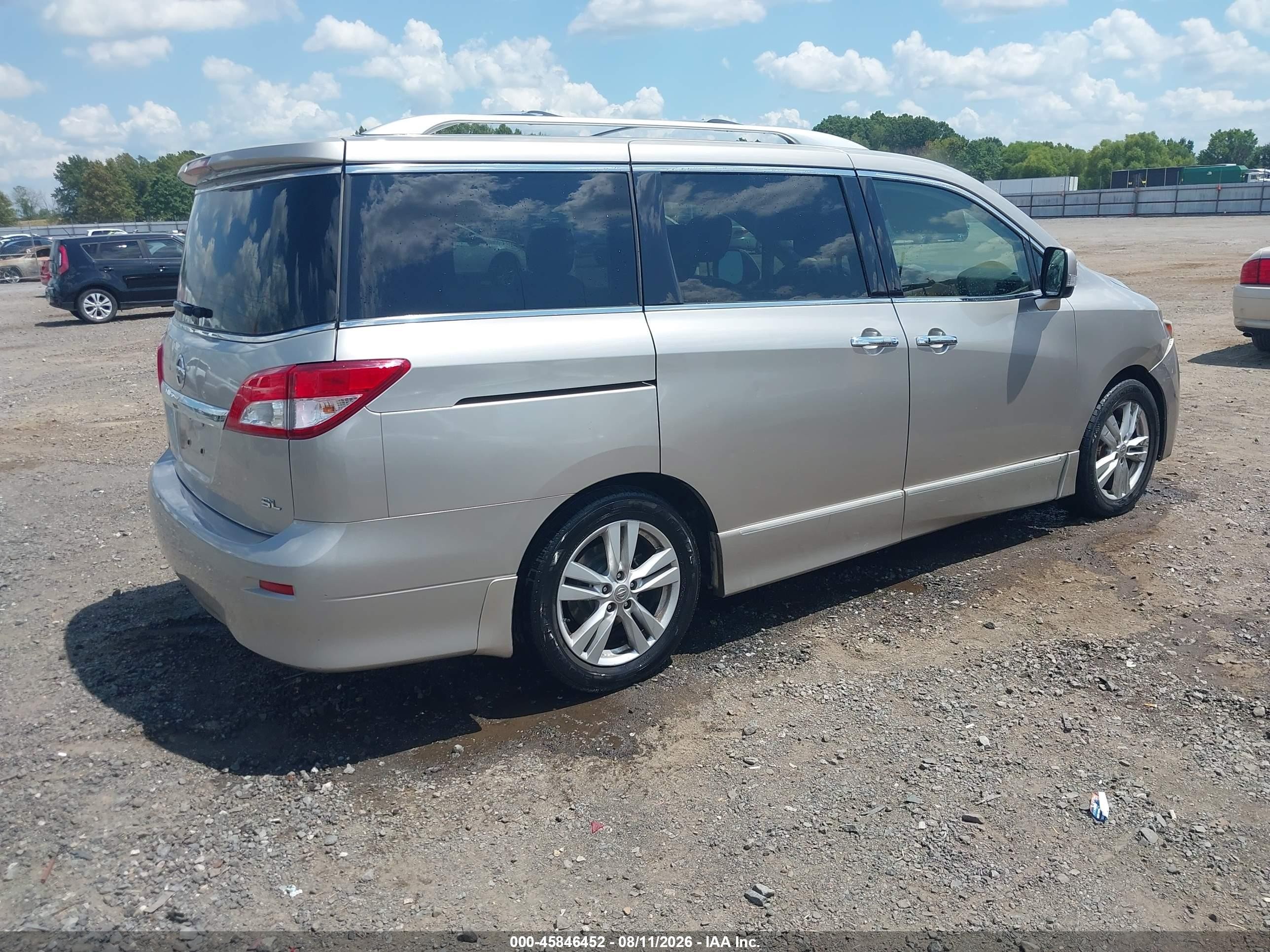 2013 Nissan Quest Sl Beige vin: JN8AE2KPXD9069893