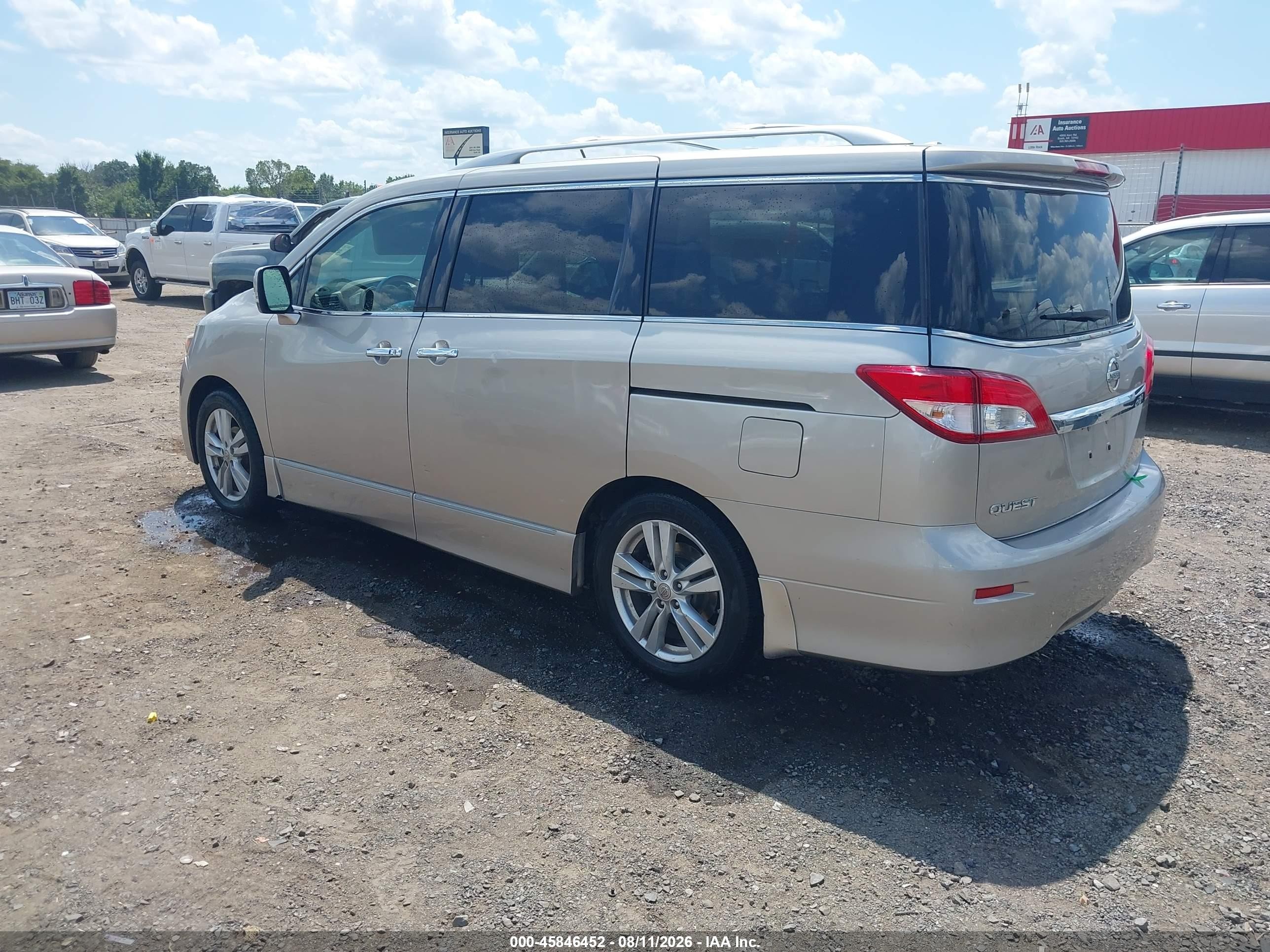 2013 Nissan Quest Sl Beige vin: JN8AE2KPXD9069893