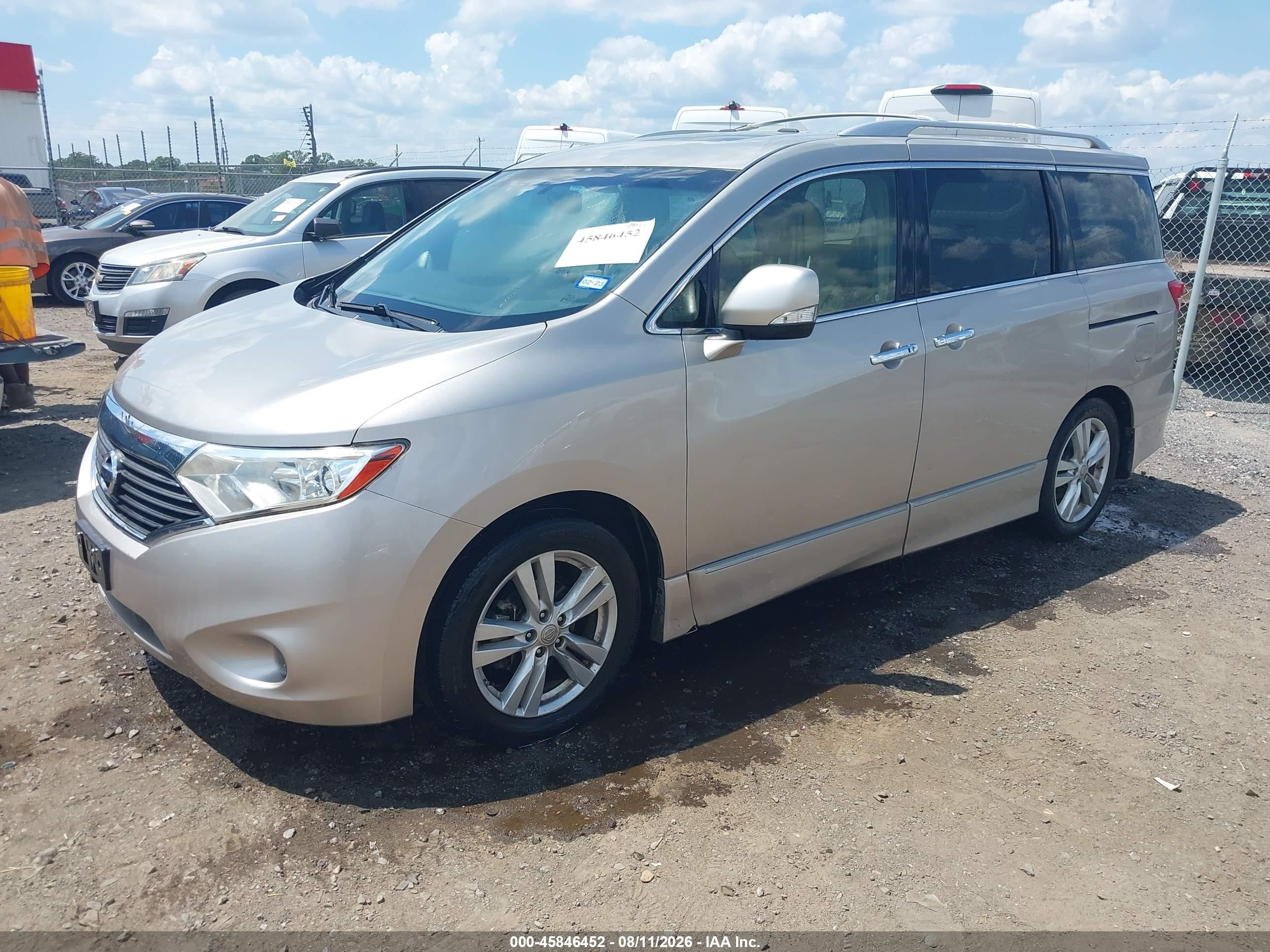 2013 Nissan Quest Sl Beige vin: JN8AE2KPXD9069893