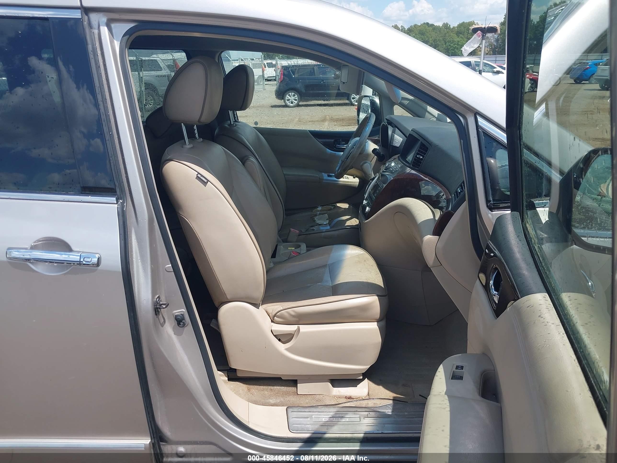 2013 Nissan Quest Sl Beige vin: JN8AE2KPXD9069893