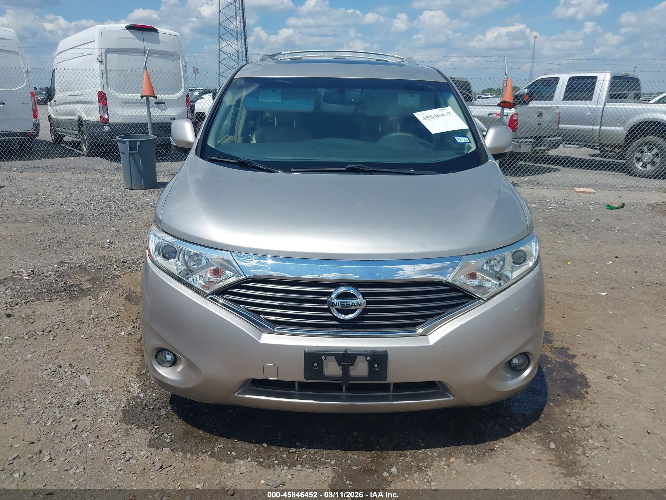 2013 Nissan Quest Sl Beige vin: JN8AE2KPXD9069893