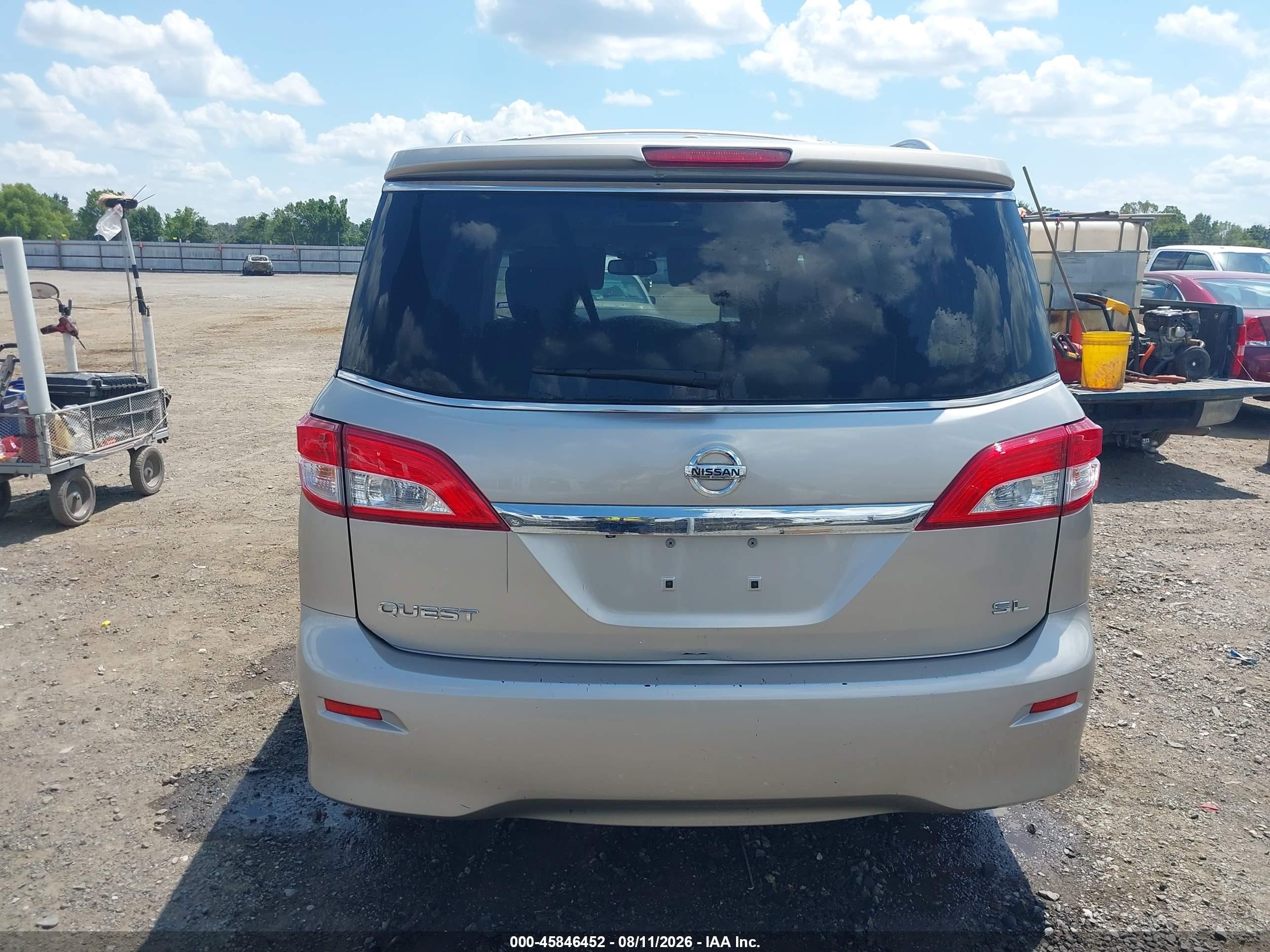 2013 Nissan Quest Sl Beige vin: JN8AE2KPXD9069893