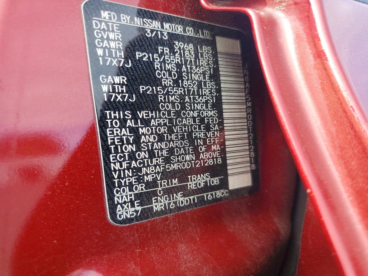 2013 Nissan Juke S Burgundy vin: JN8AF5MR0DT212818