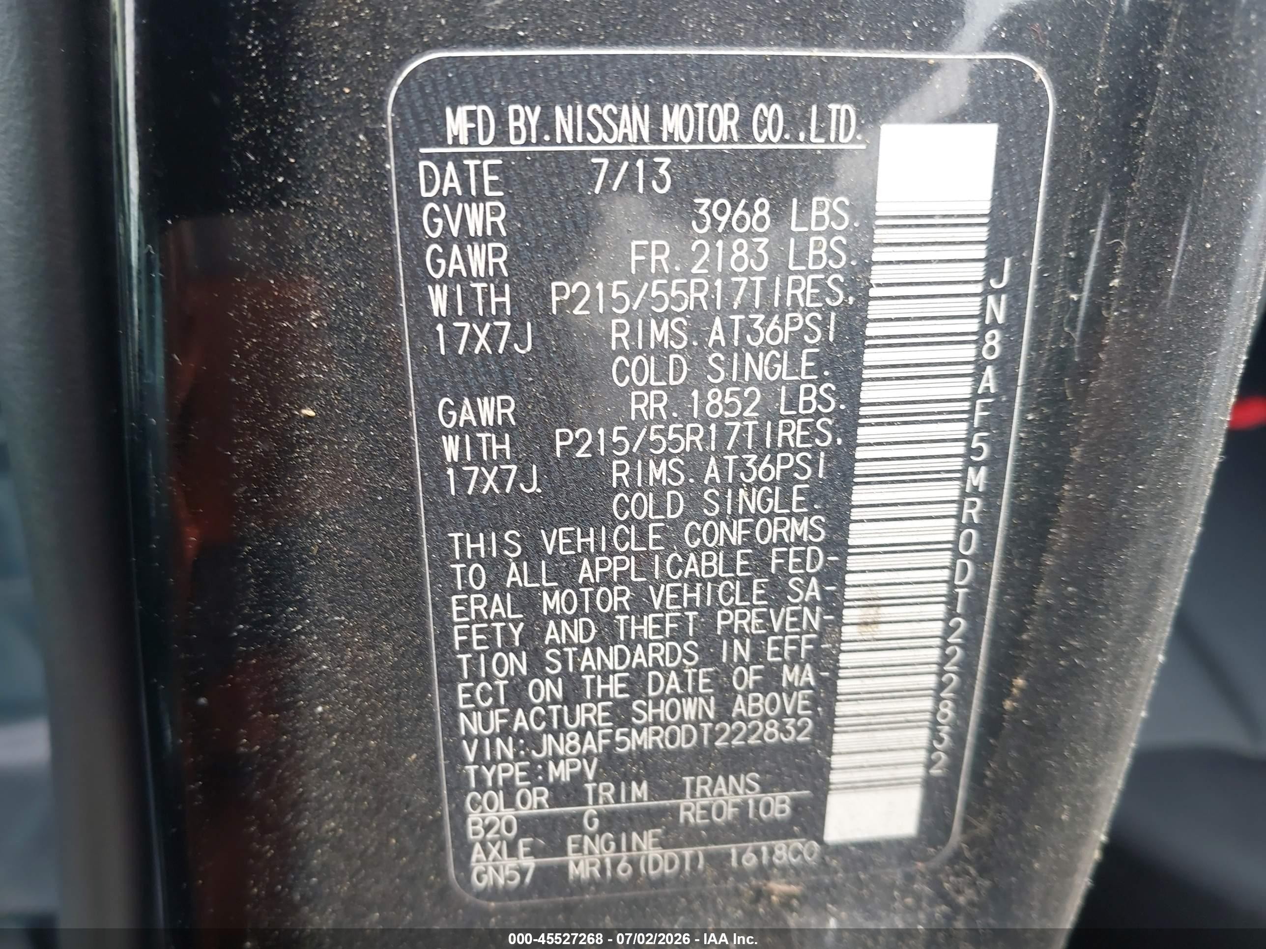 2013 Nissan Juke S Black vin: JN8AF5MR0DT222832