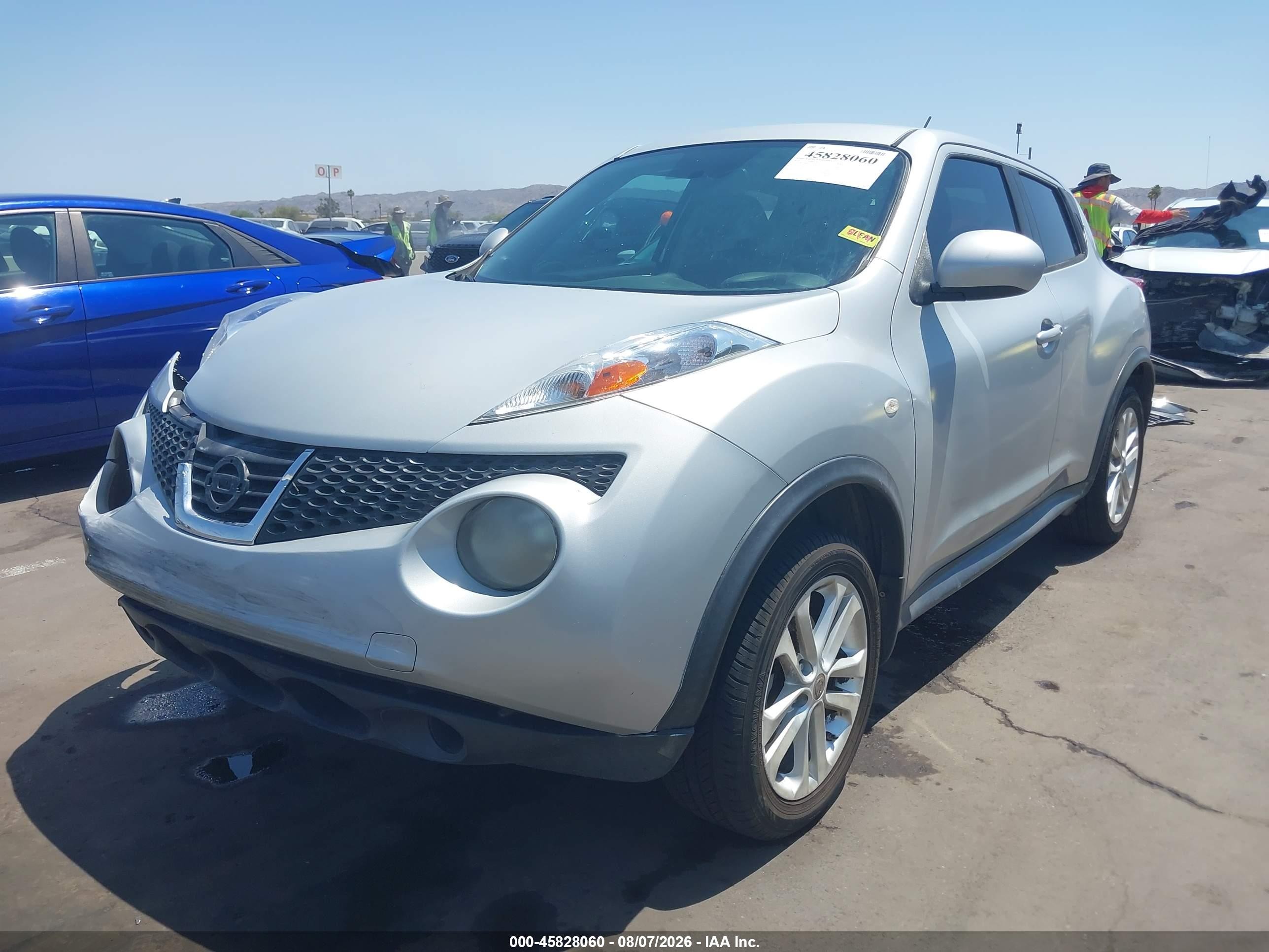 2014 Nissan Juke Sv Silver vin: JN8AF5MR0ET453182