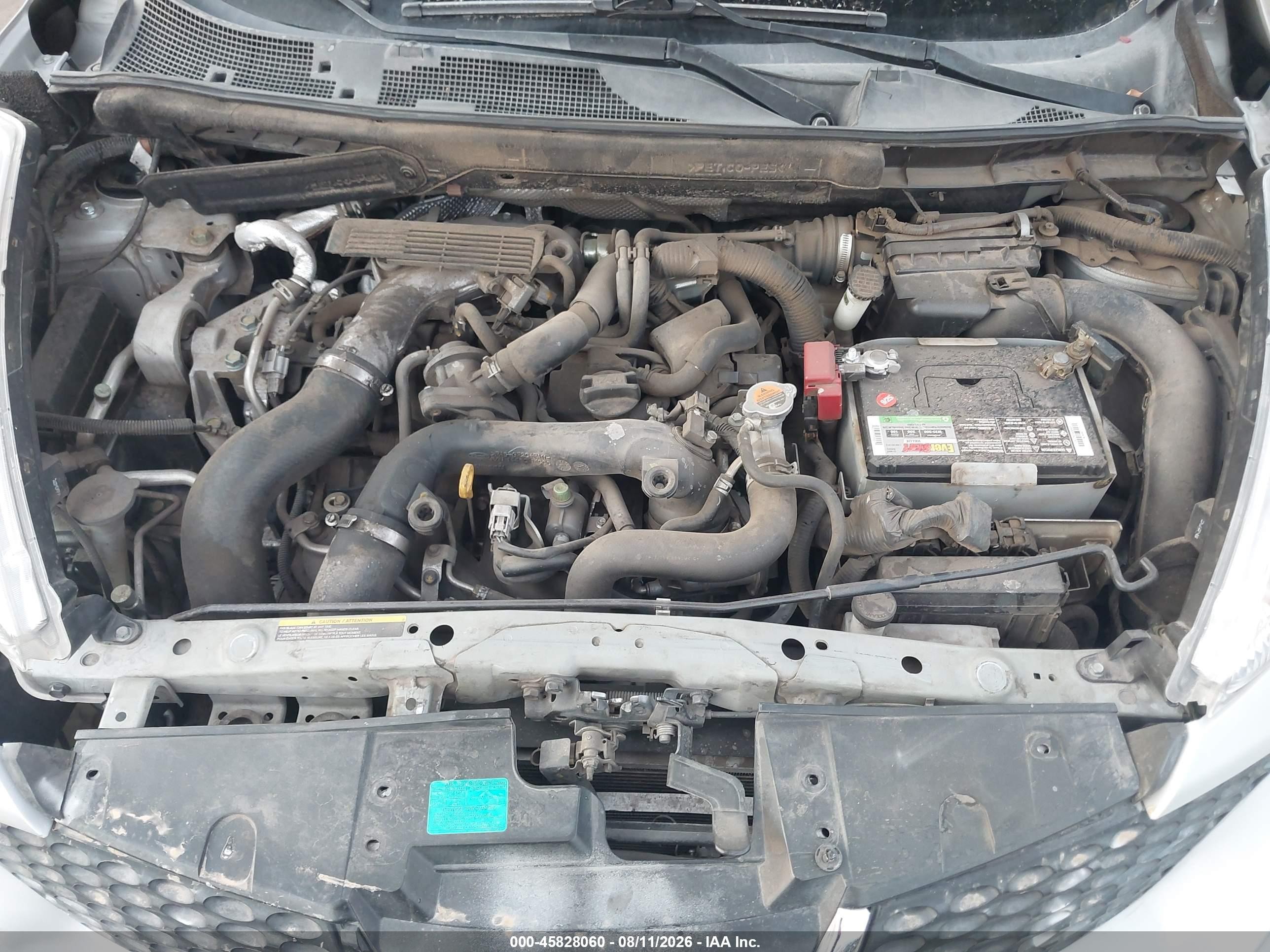 2014 Nissan Juke Sv Silver vin: JN8AF5MR0ET453182