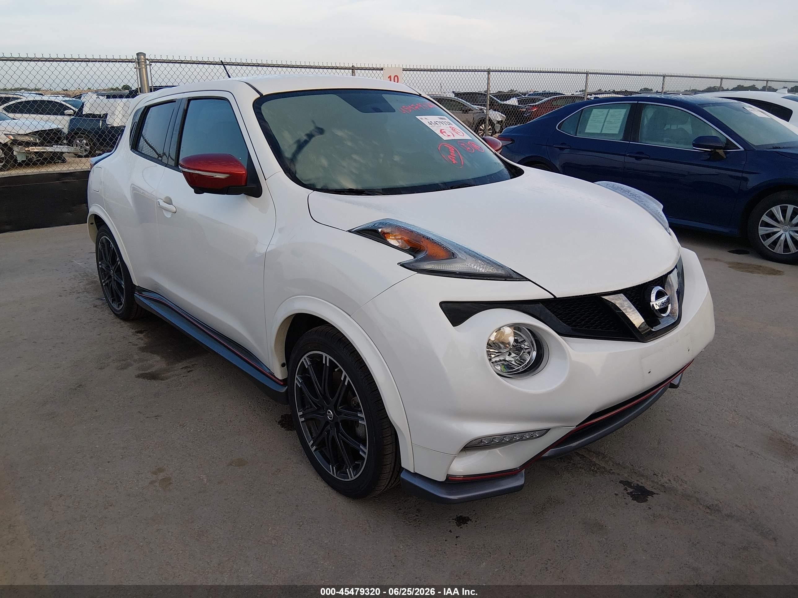 2015 Nissan Juke Nismo White vin: JN8AF5MR0FT508957
