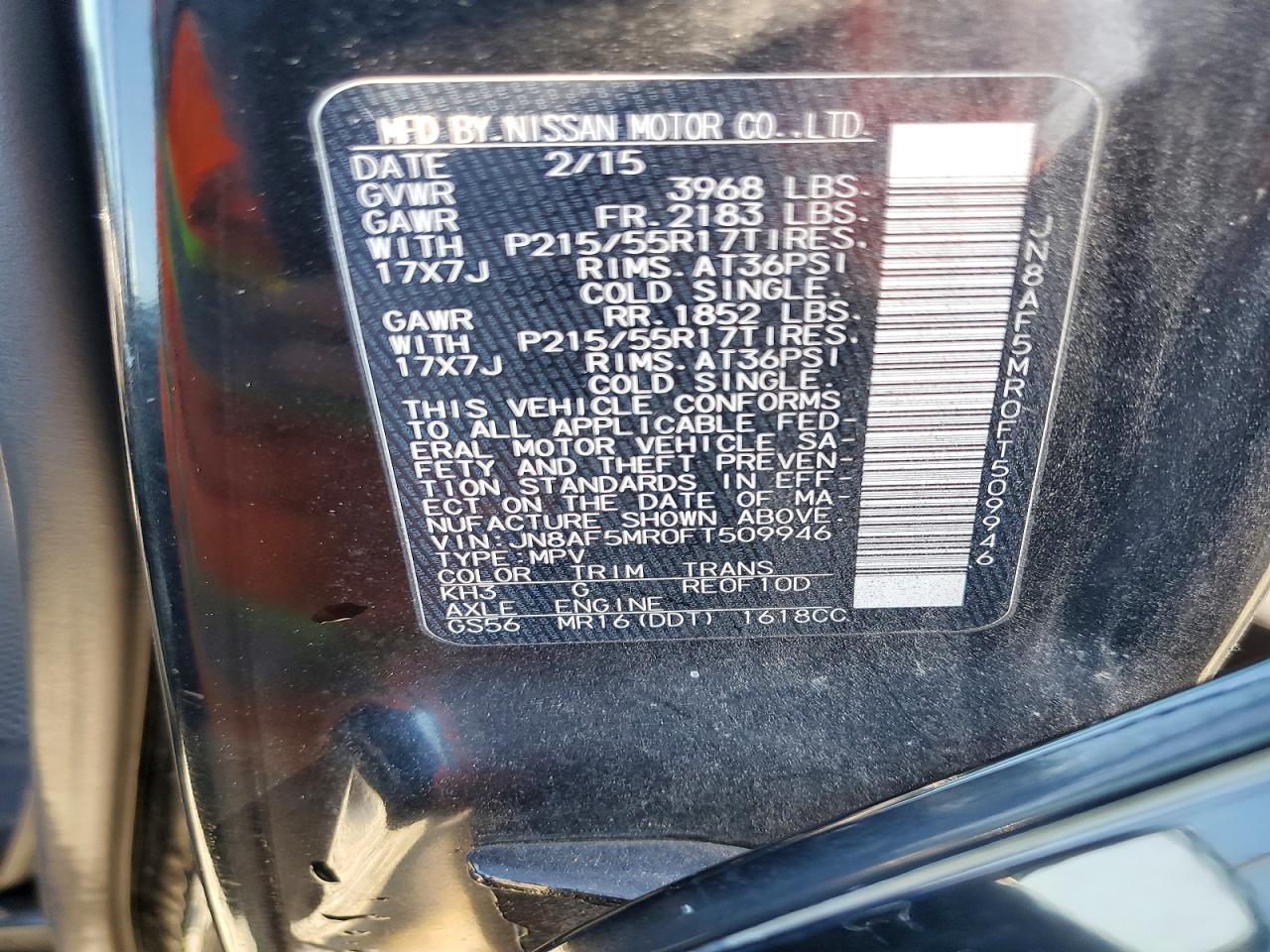 2015 Nissan Juke S Black vin: JN8AF5MR0FT509946