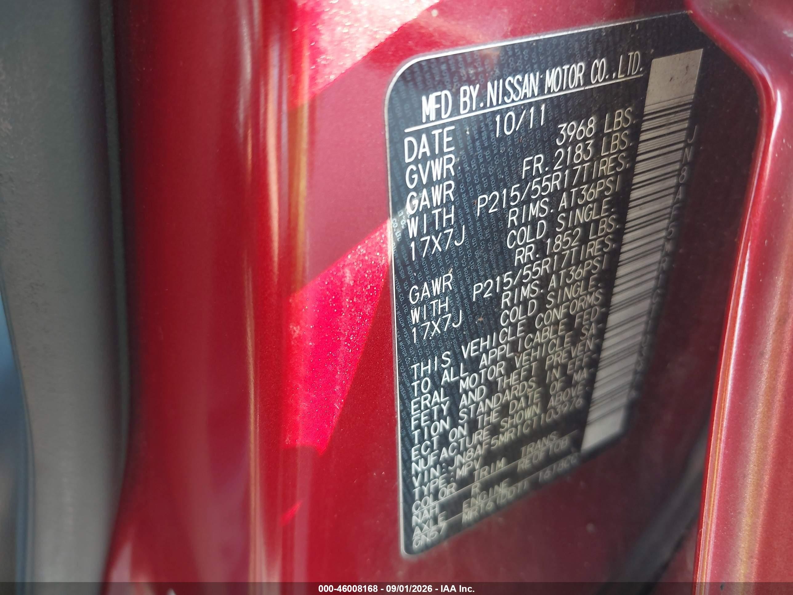2012 Nissan Juke Sl Red vin: JN8AF5MR1CT103976