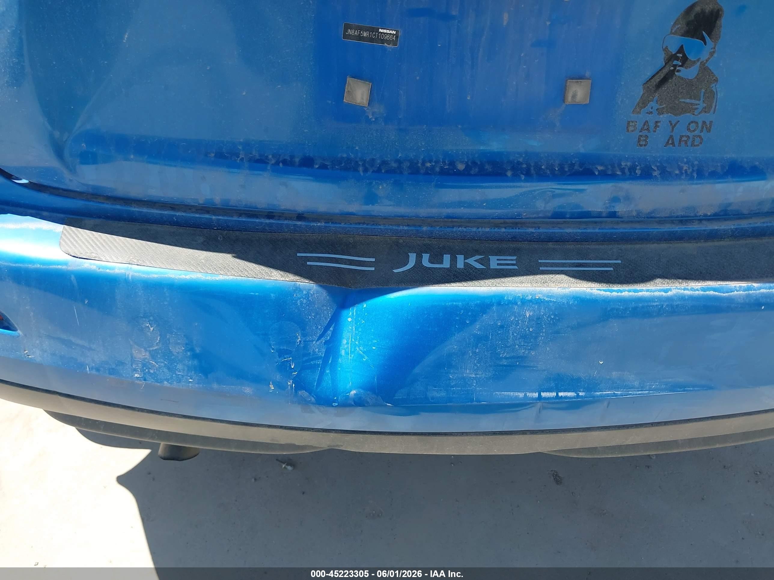 2012 Nissan Juke Sv Blue vin: JN8AF5MR1CT109664