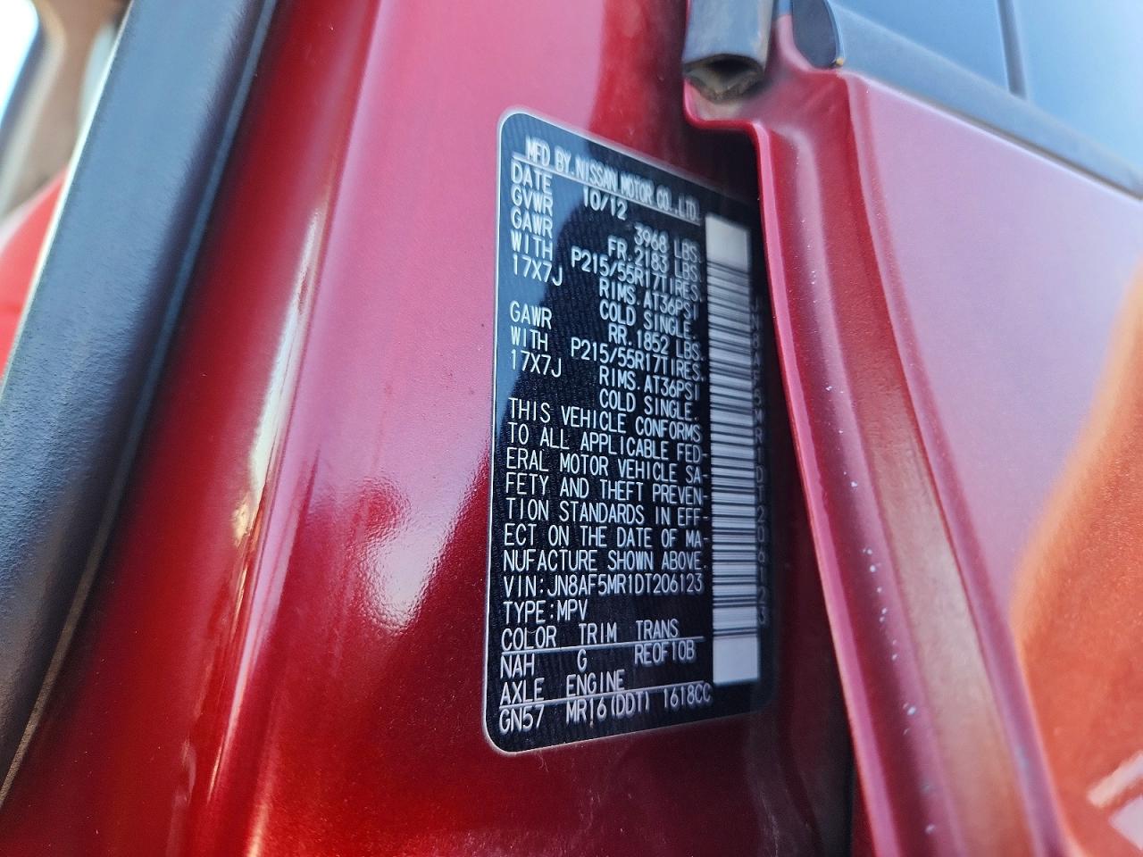 2013 Nissan Juke S Red vin: JN8AF5MR1DT206123