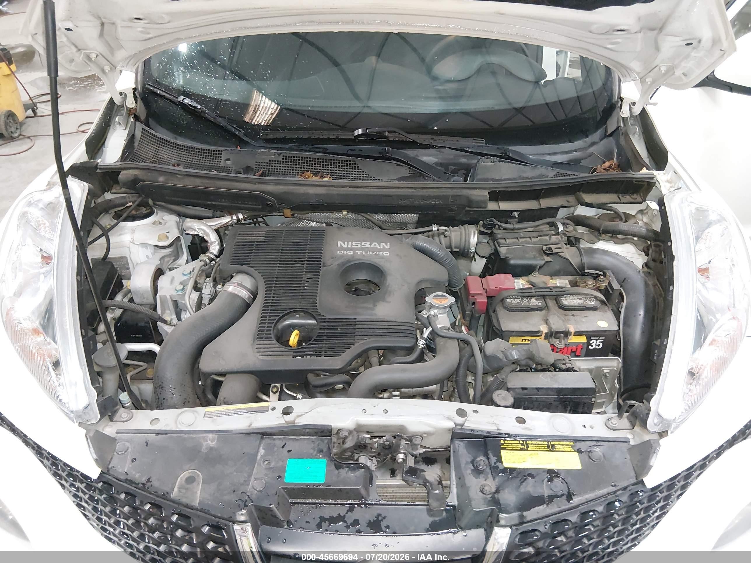 2013 Nissan Juke S White vin: JN8AF5MR1DT211399