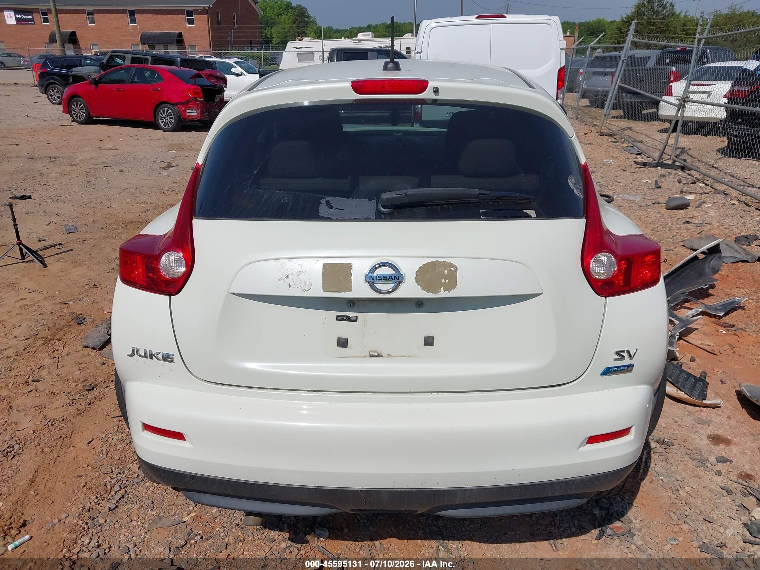 2012 Nissan Juke Sv White vin: JN8AF5MR2CT111052