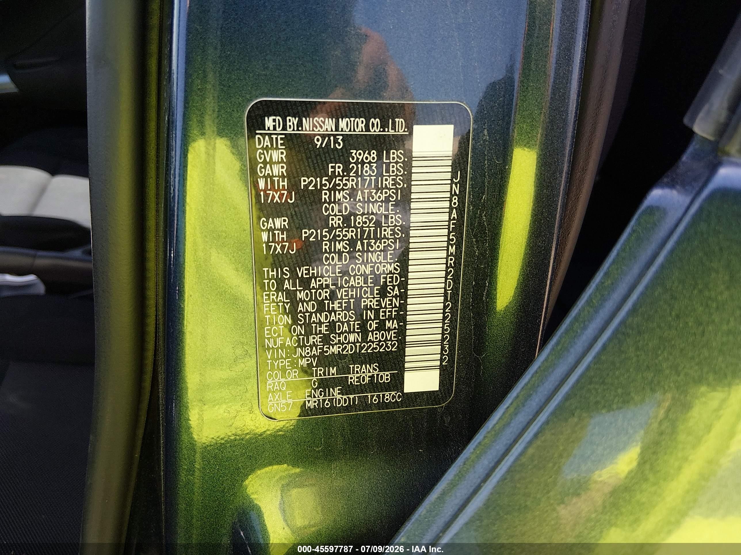 2013 Nissan Juke S Blue vin: JN8AF5MR2DT225232
