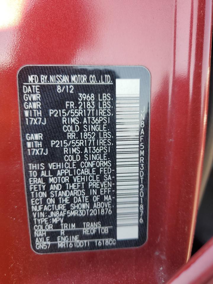 2013 Niss Juke Red vin: JN8AF5MR3DT201876