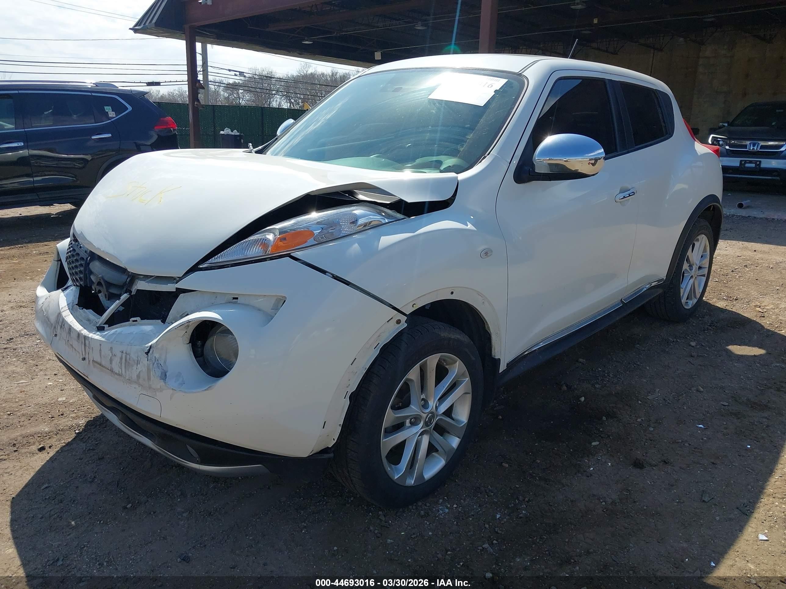 2014 Nissan Juke Sl White vin: JN8AF5MR3ET352153
