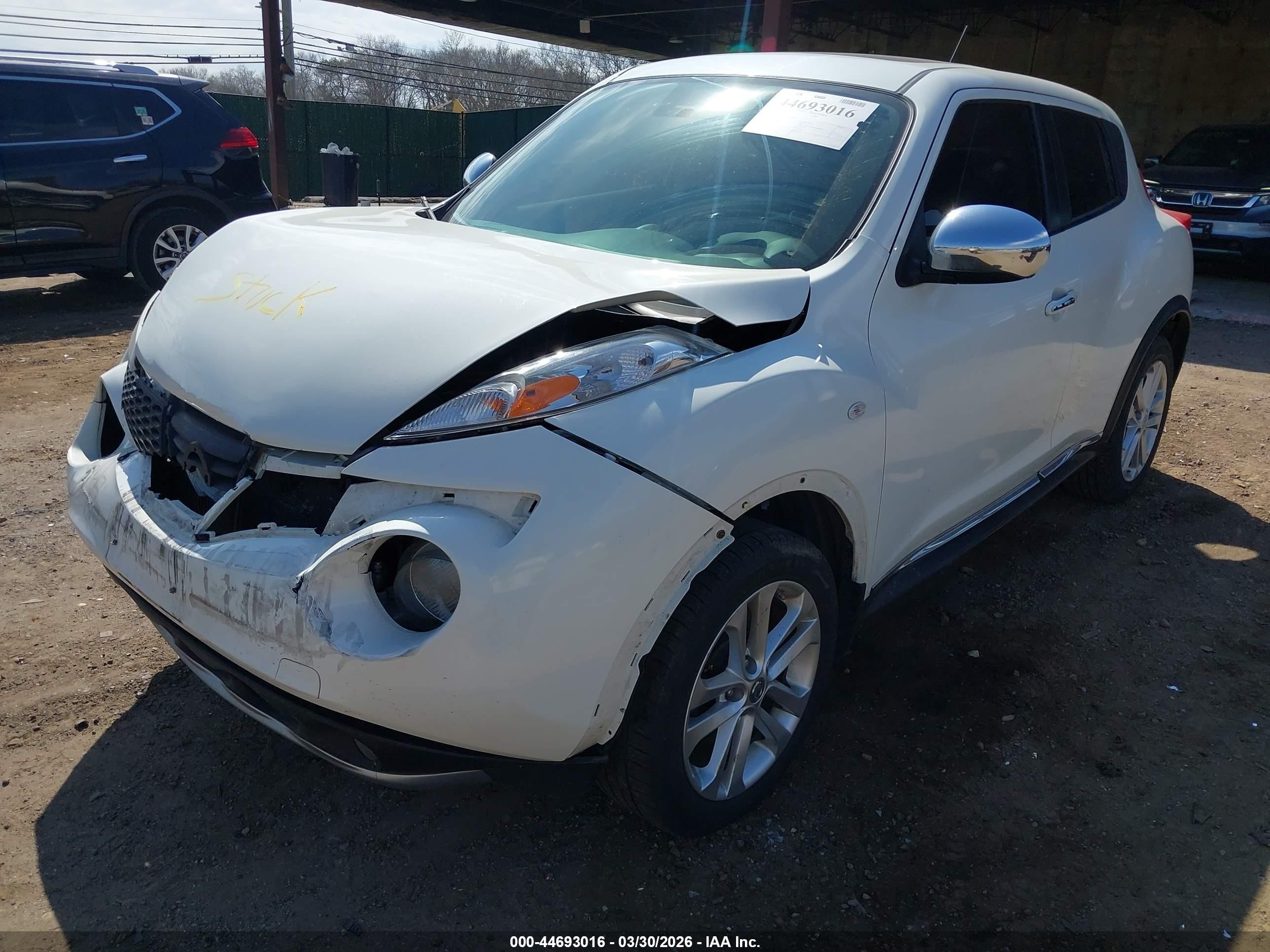 2014 Nissan Juke Sl White vin: JN8AF5MR3ET352153